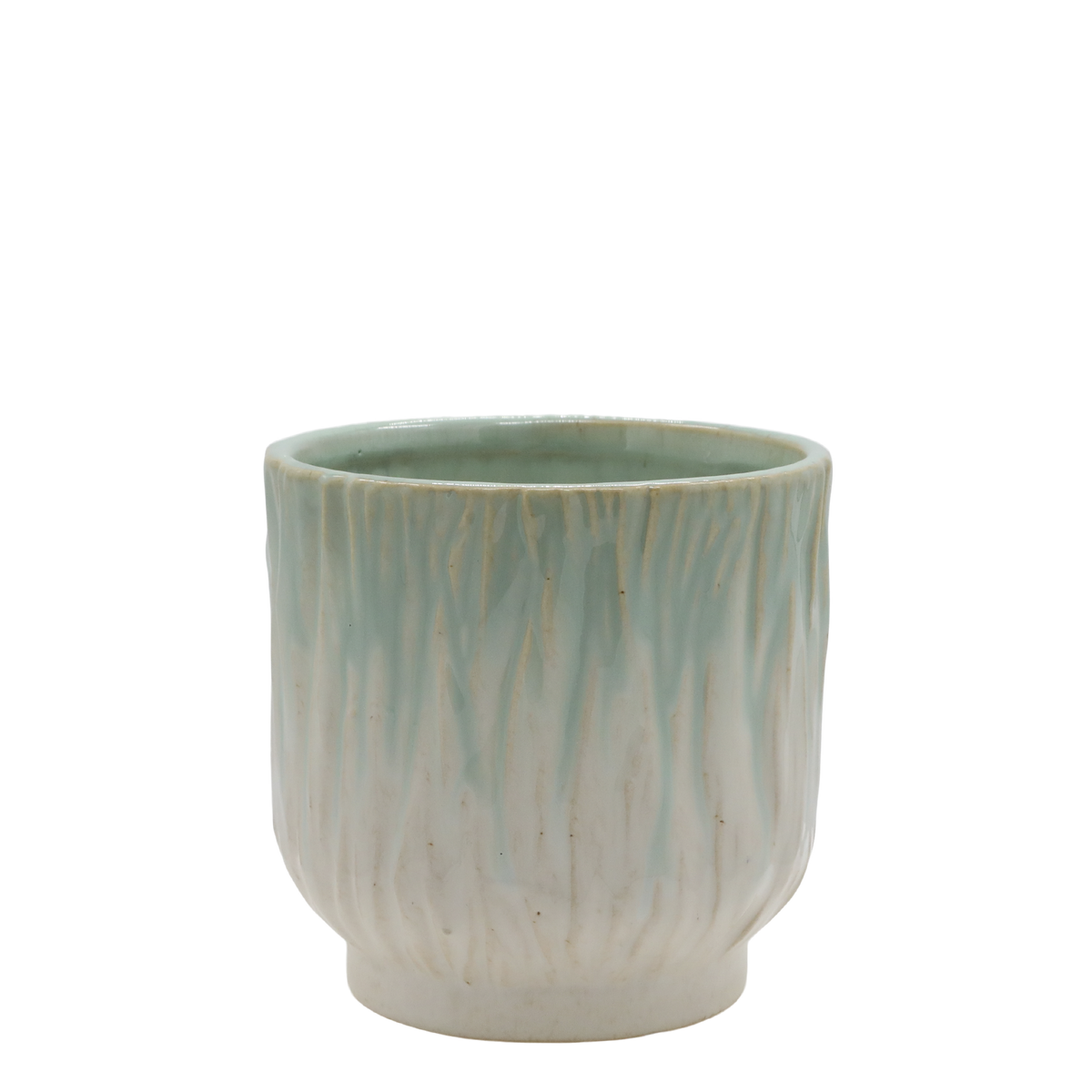 Fayence Blumentopf mit Muster, 13 cm hoch, 13 cm Durchmesser