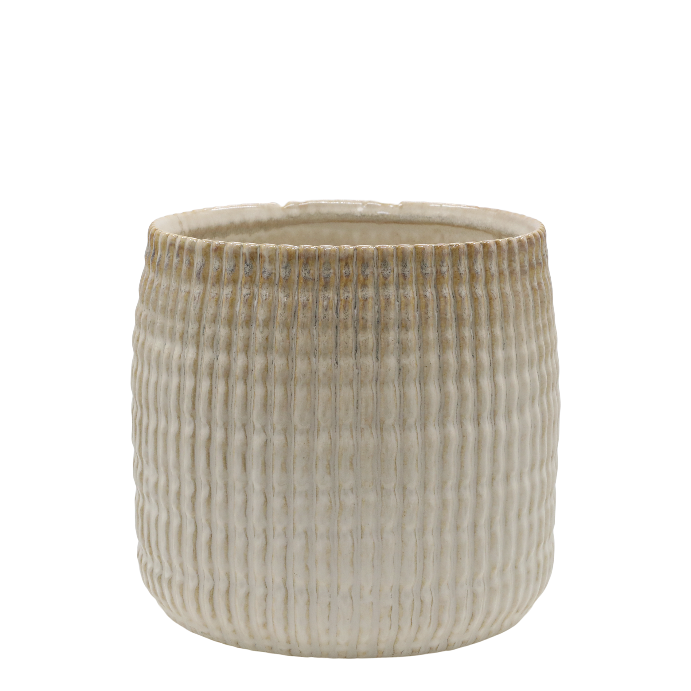 Gaston Planter w. pattern H17/D19 cm latte