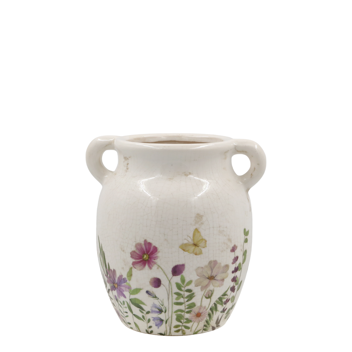 Avignon Kanne mit Blumenmotiv, 19,5 cm hoch, creme
