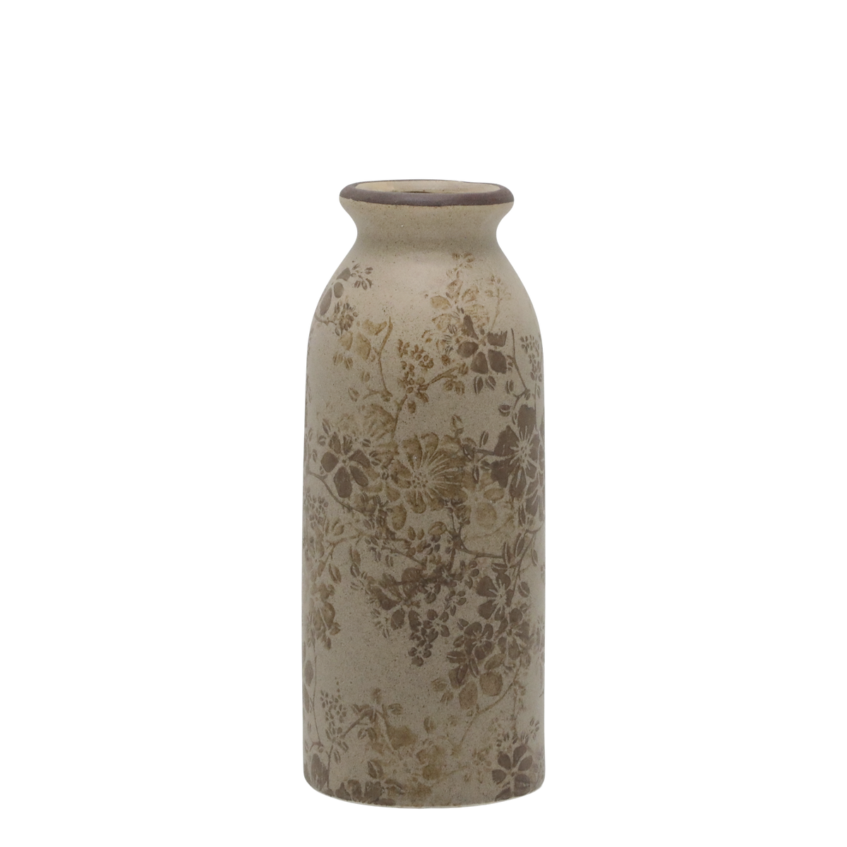 Melun Flasche aus Keramik, latte, 20 cm hoch