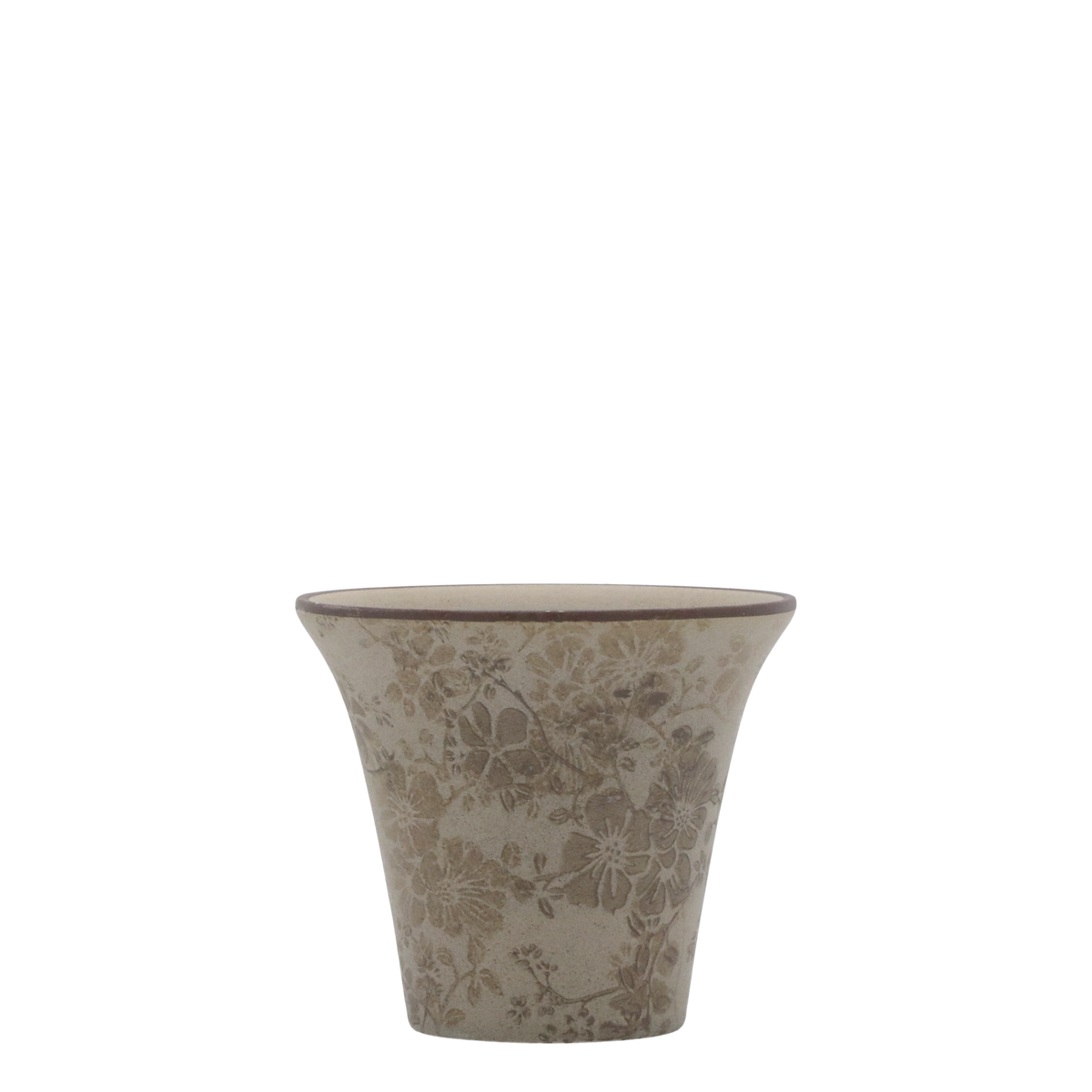 Melun Übertopf aus Keramik, Latte, 10,5 cm hoch