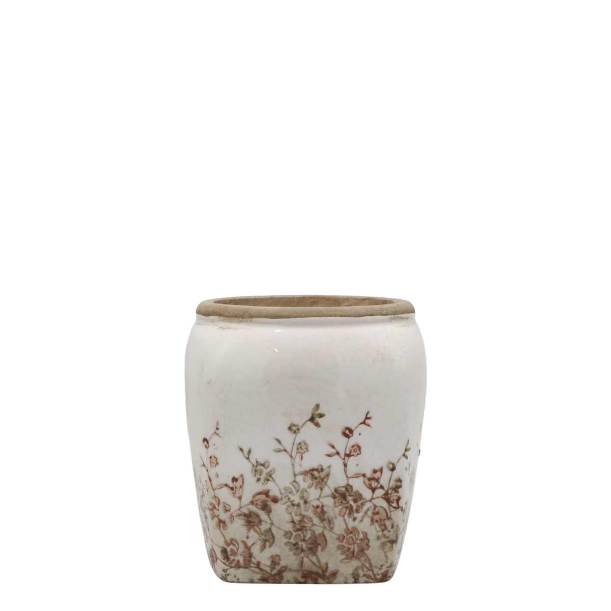 Chaville Übertopf aus Keramik, 13 cm hoch, creme