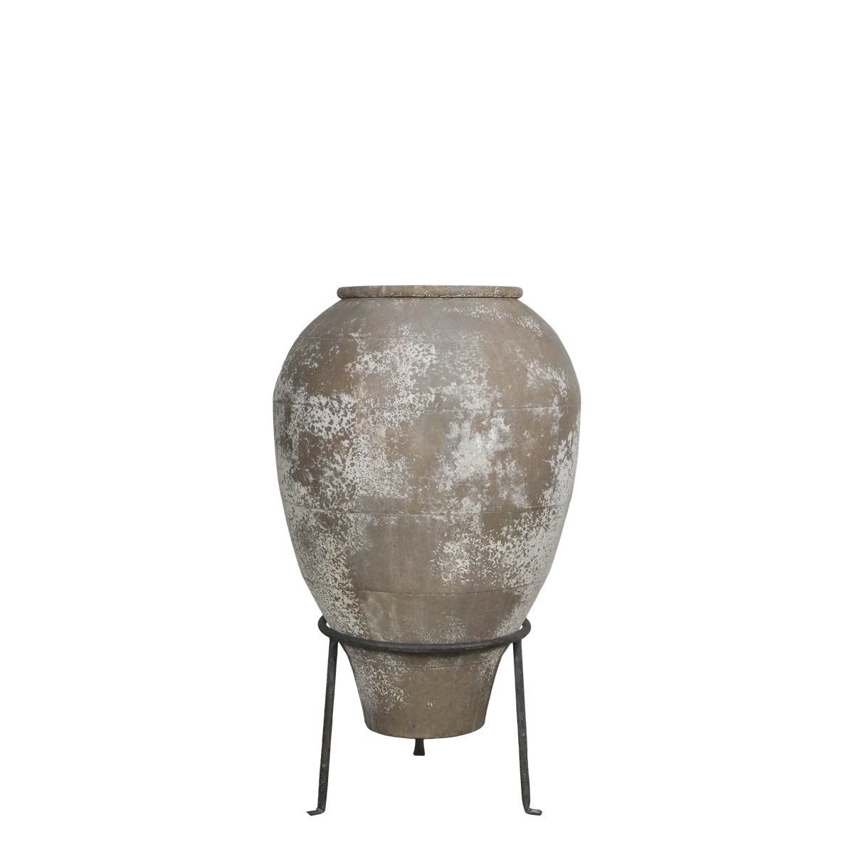 Übertopf mit Gestell, 85 cm hoch, antique creme