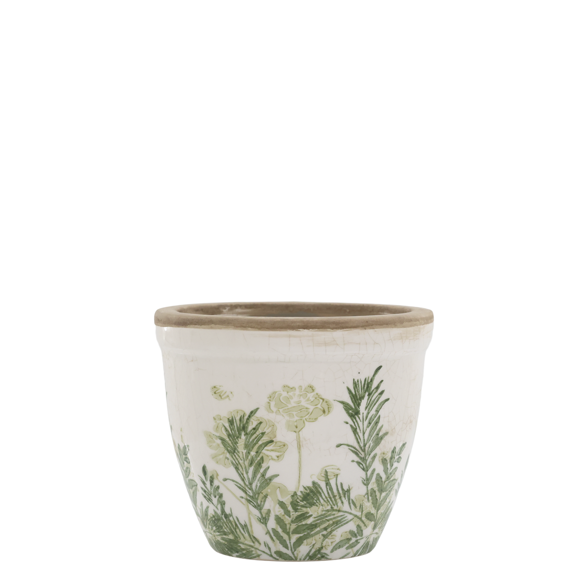 Laval Übertopf mit Blumendruck, Keramik, 10,5 cm hoch