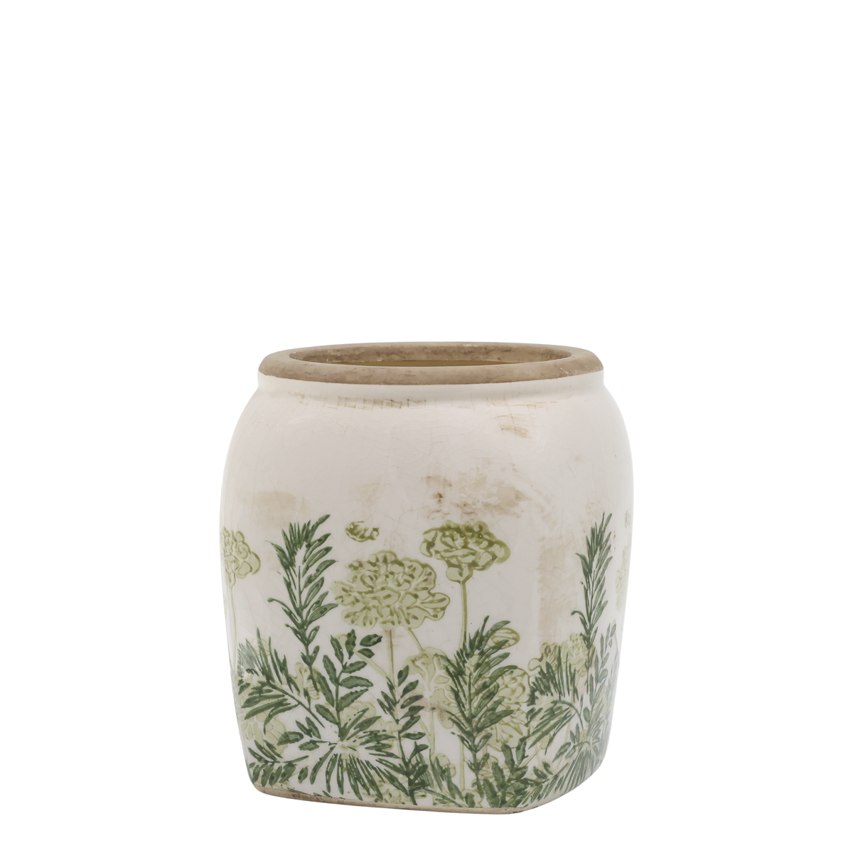 Laval Übertopf mit Blumendruck, Keramik, 13,5 cm Durchmesser