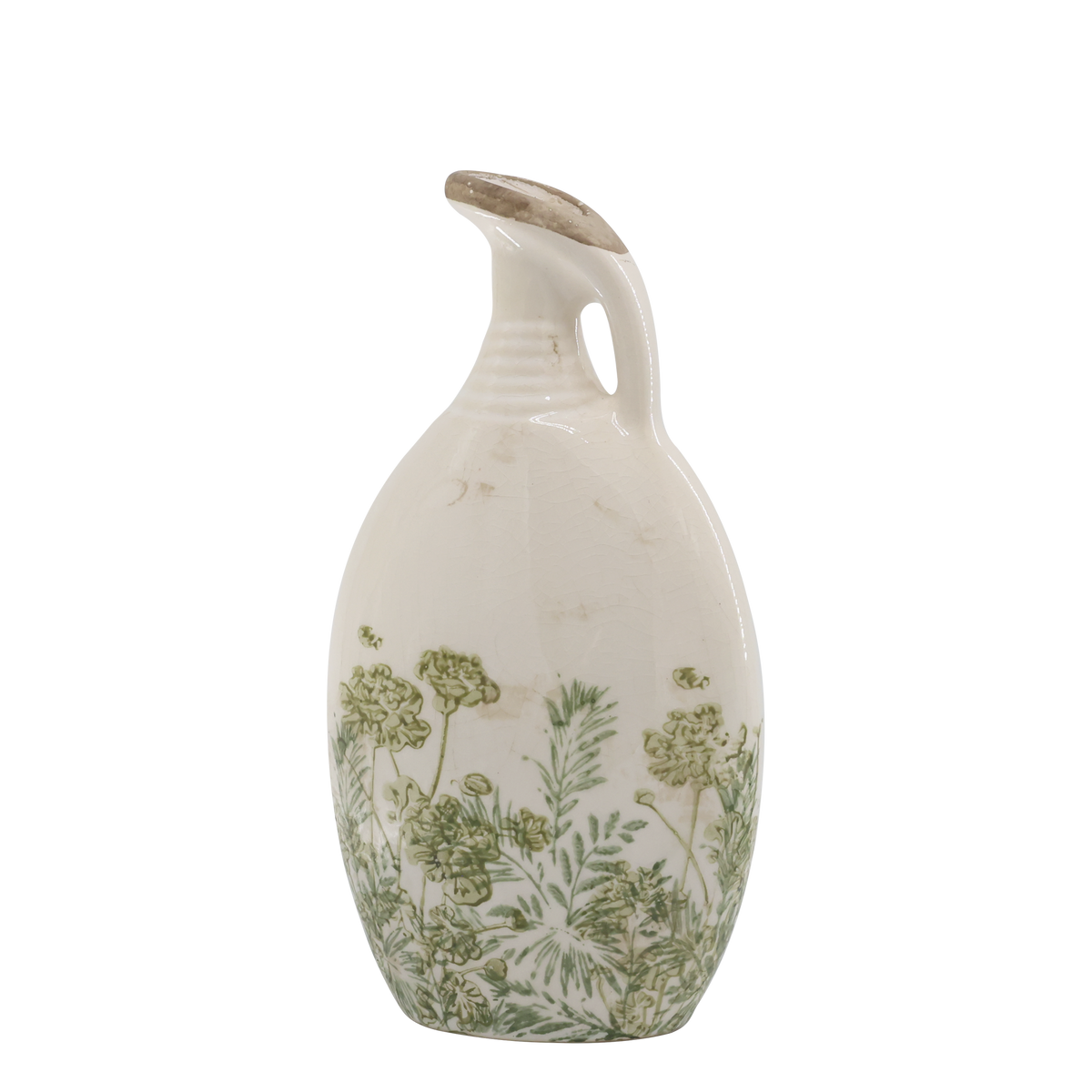Laval Kanne mit Blumen – Keramik, 27 cm hoch
