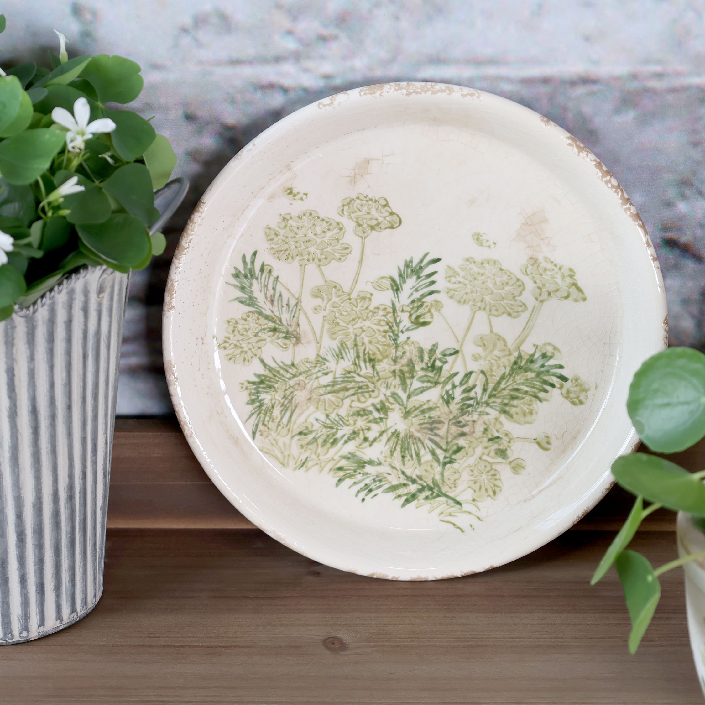 Laval Tablett mit Blumendruck – Keramik, 23,5 cm