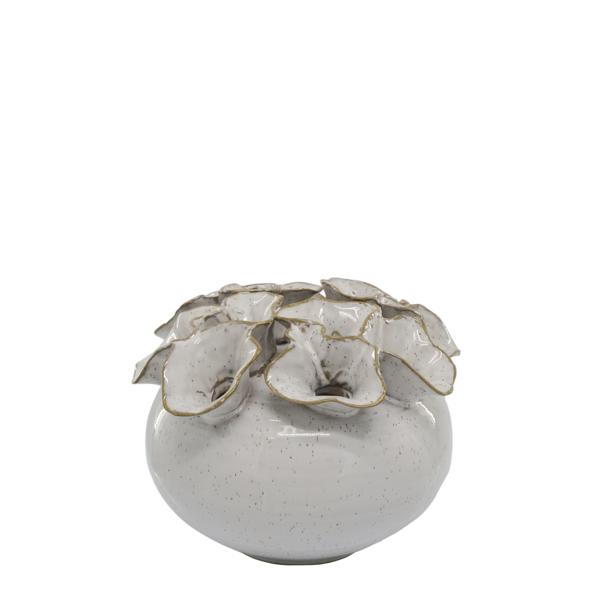 Vase für eine Blume mit 12 Löchern, antique creme