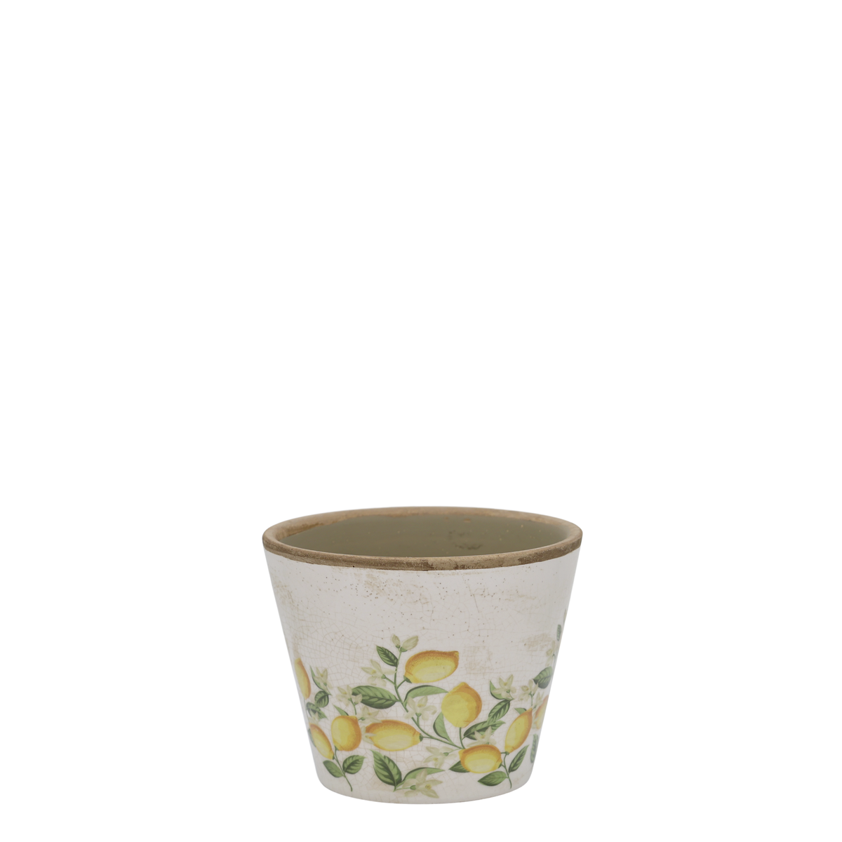 Blumen Übertopf Limone Blossom, Zitronen und Blumen, creme
