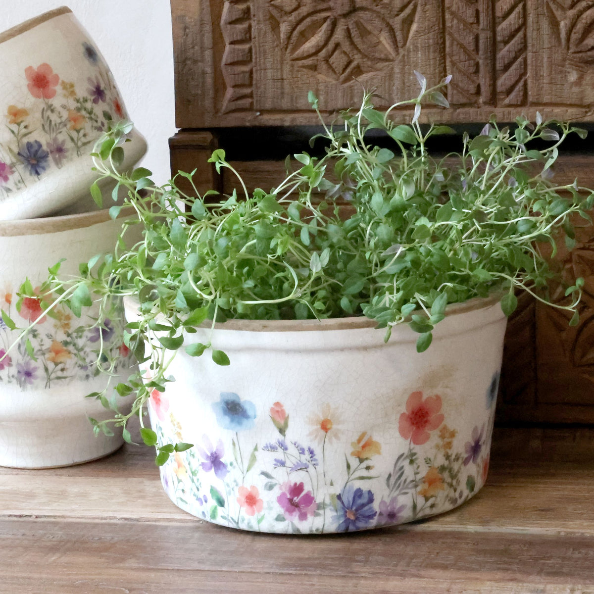 Übertopf für Blumen aus Keramik, Fleurville, 16,5 cm