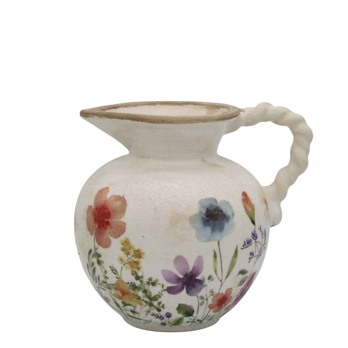 Fleurville Übertopf mit Henkel, 18,5 cm, Creme