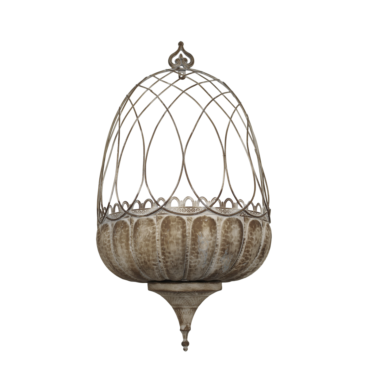 Wandaufsatz aus Metall, antique mokka, 65 cm hoch