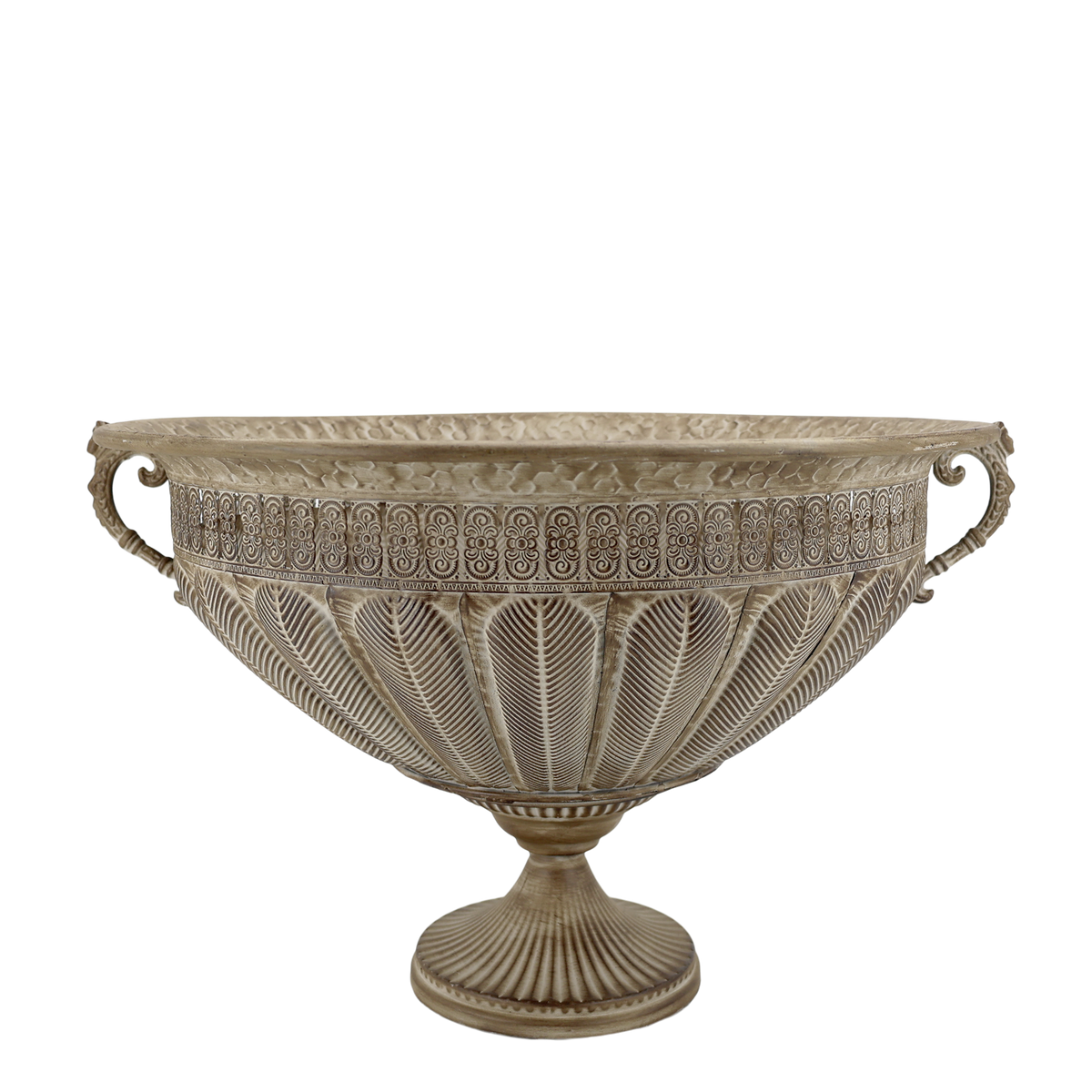 Übertopf mit Füßen, 38 cm hoch, antique mokka