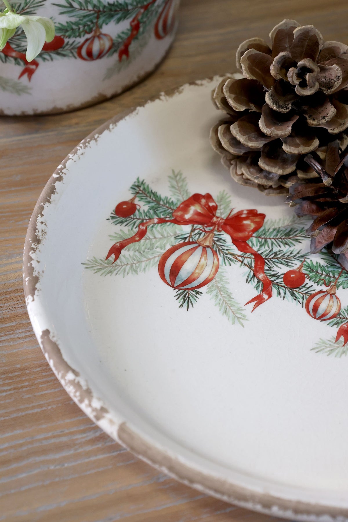 Übertöpfe groß aus Steingut, 23,5 cm Durchmesser, creme