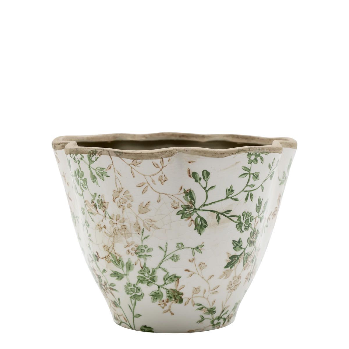 Übertopf Grasse mit Zweigmotiv, Keramik, 18 cm Durchmesser