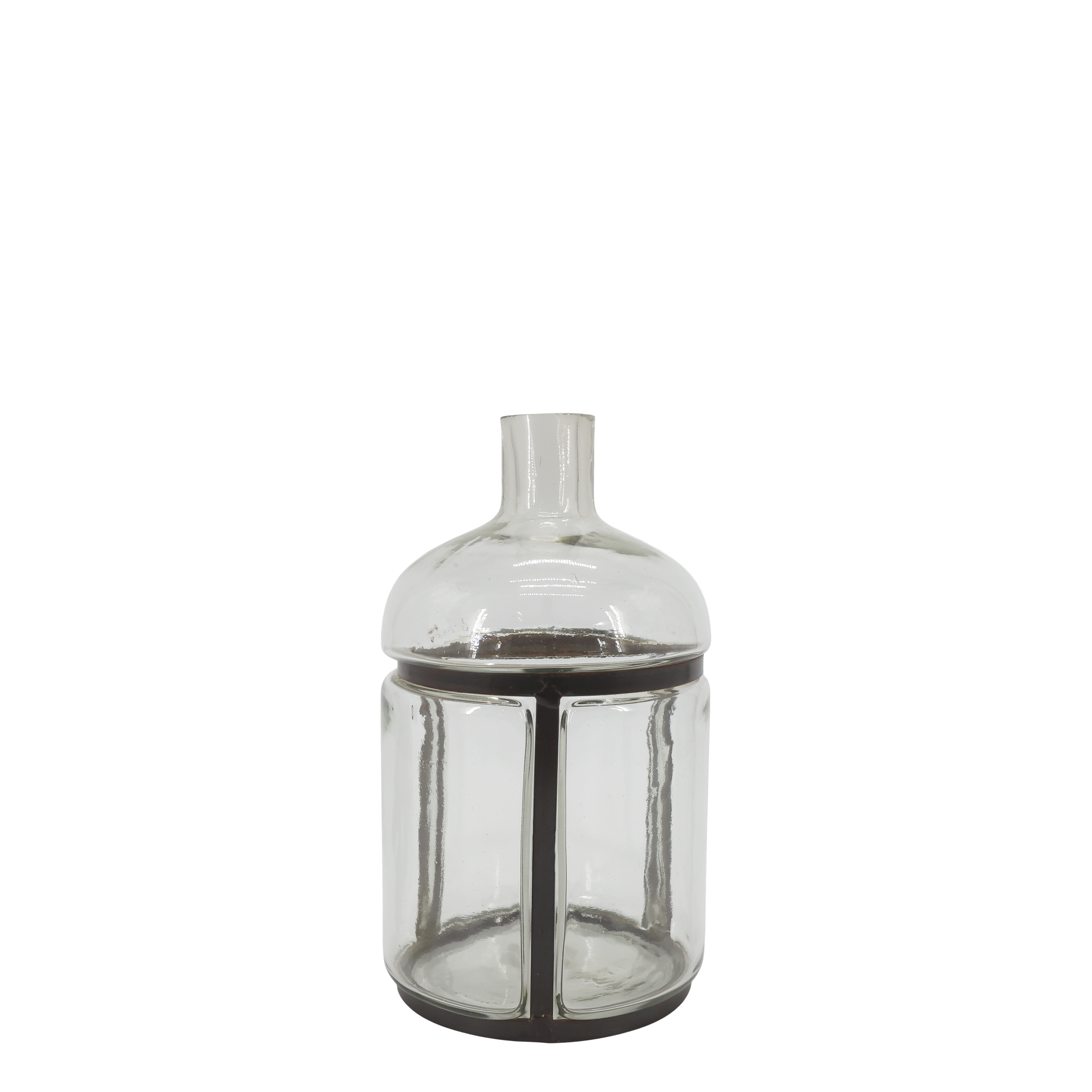 Altfranzösische Flasche mit Eisendekor, 31 cm hoch