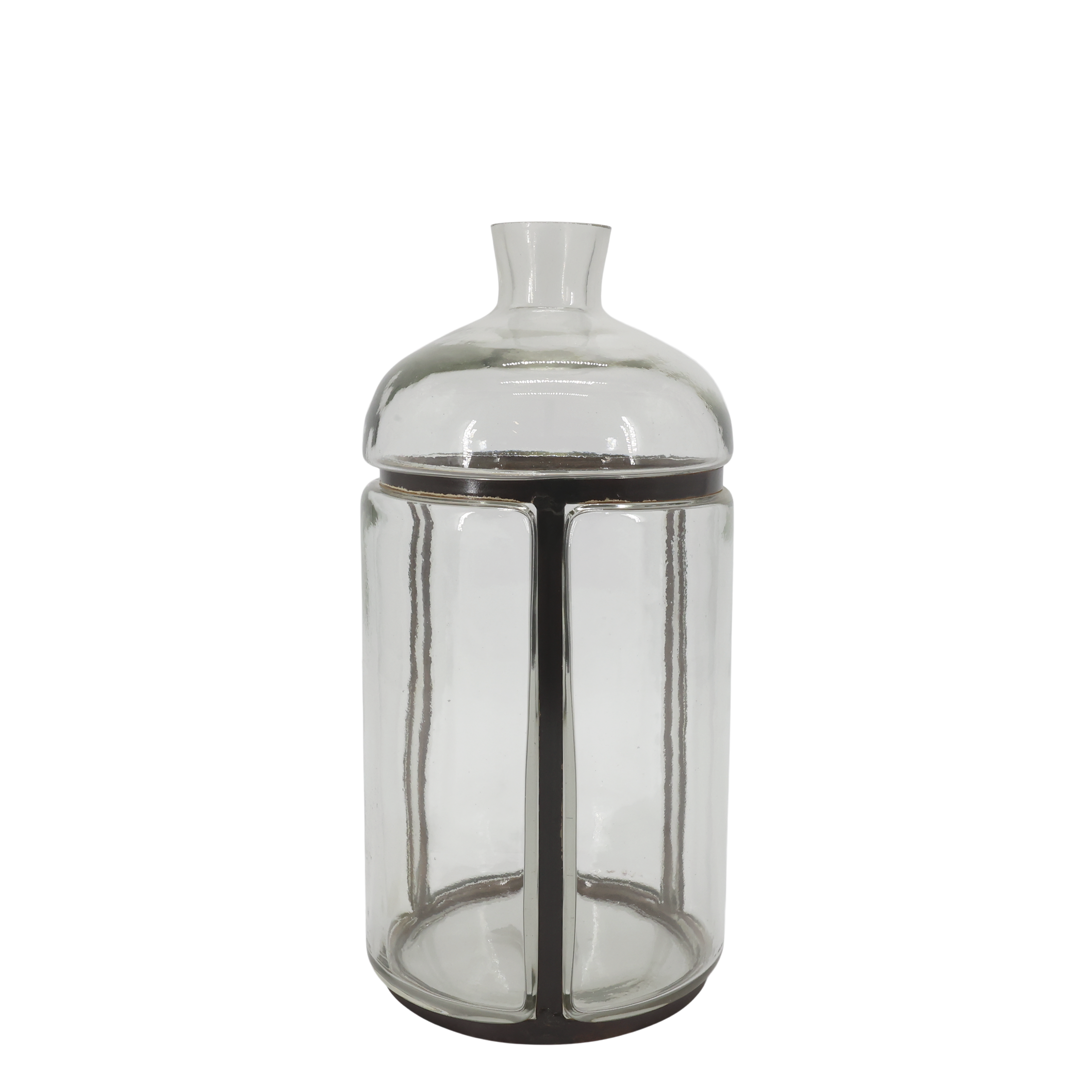 Altfranzösische Flasche mit Eisendekor, 38 cm hoch