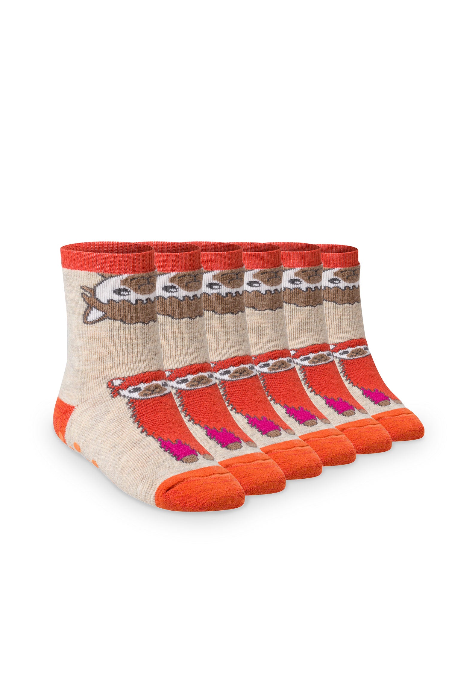 Pack of 6 children's ABS socks with alpacas