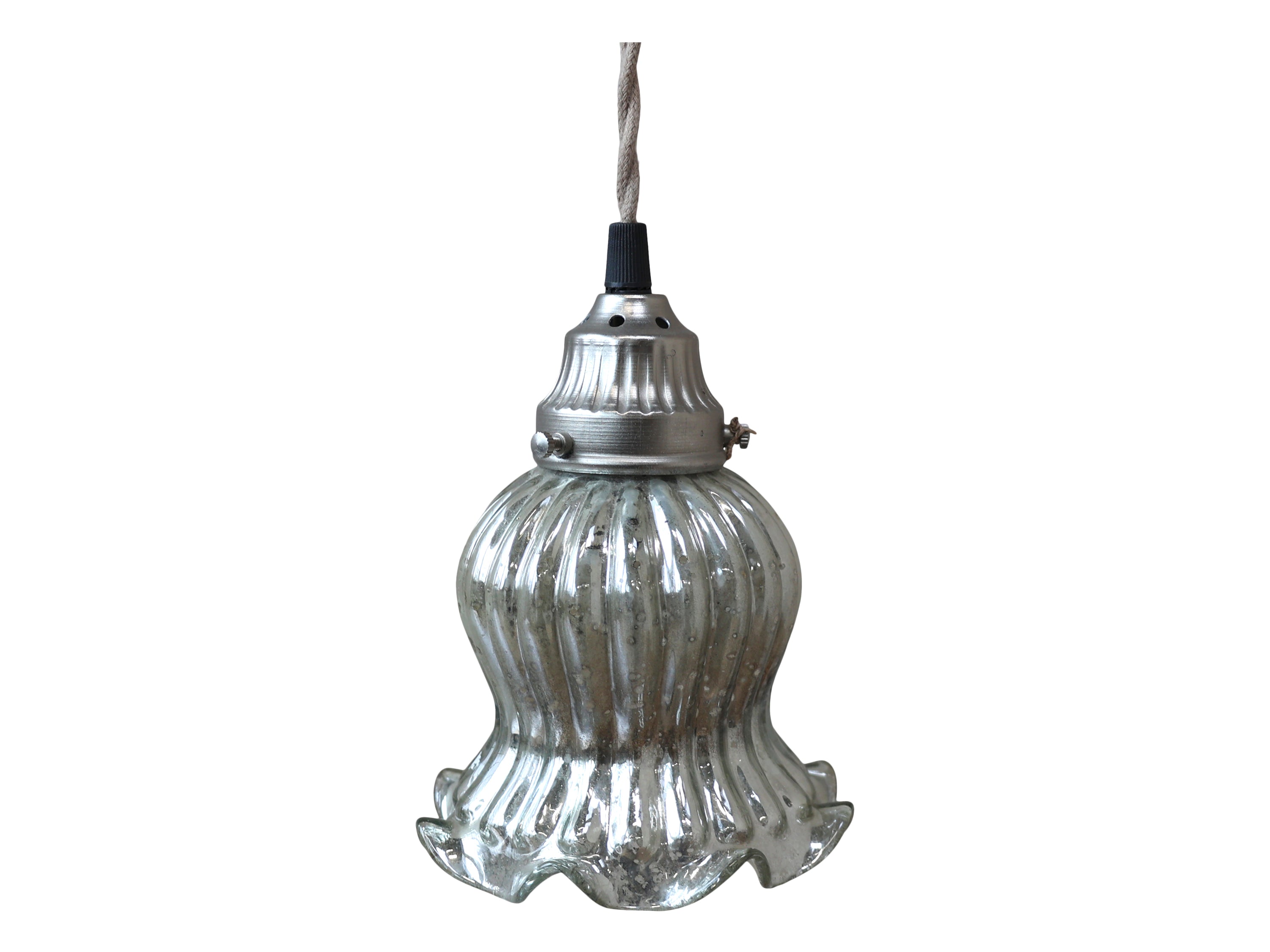 Lamp tulip handmade D13 cm antique silver