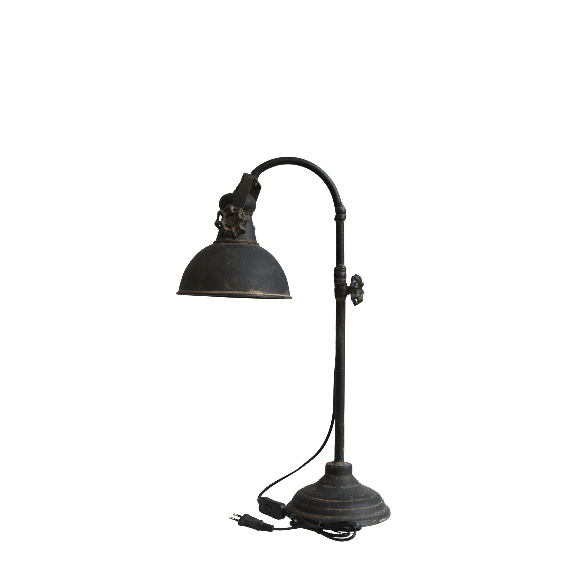 Tischlampe mit E14-Fassung, 53 cm hoch, antique schwarz