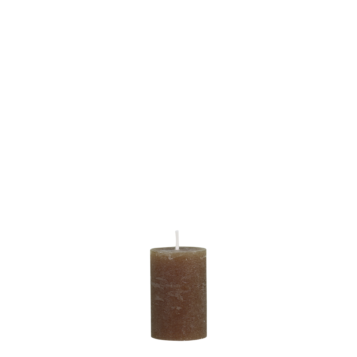 Stumpenkerze Macon in Walnuss, 8 cm hoch