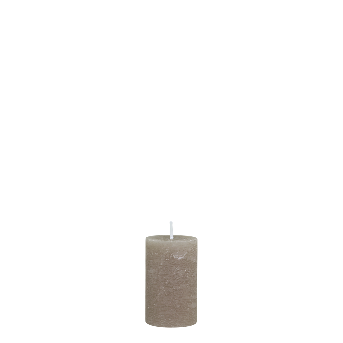 Stumpenkerze in Leinen, 8 cm hoch, 5 cm Durchmesser