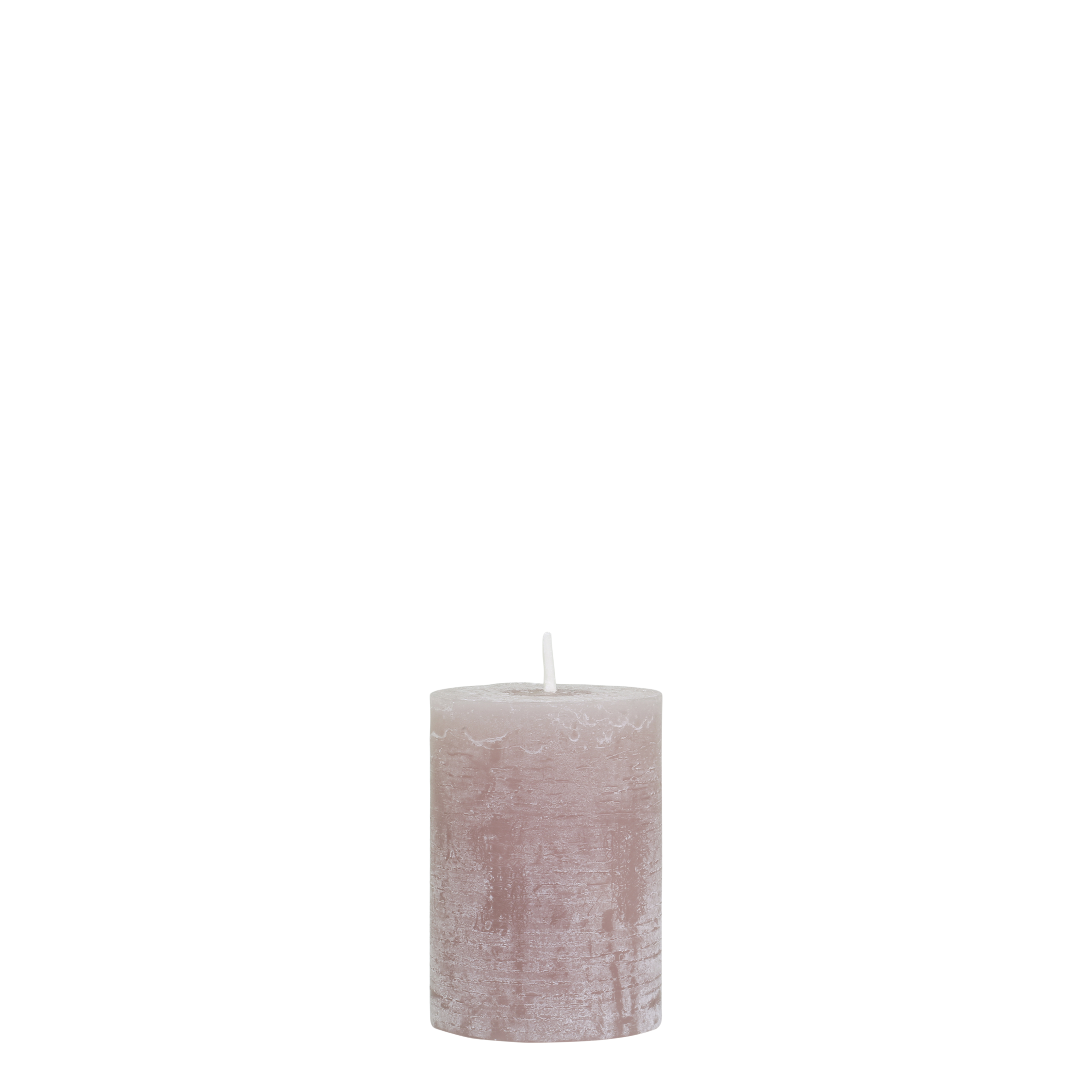 Stumpenkerze Macon in Taupe, 10 cm hoch, 7 cm Durchmesser