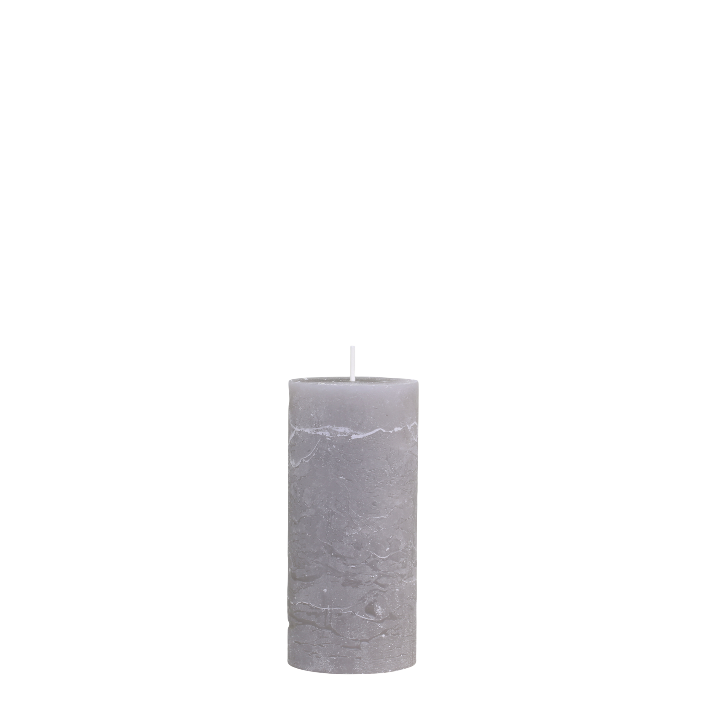 Stumpenkerze Macon in Französisch Grau, 15 cm hoch