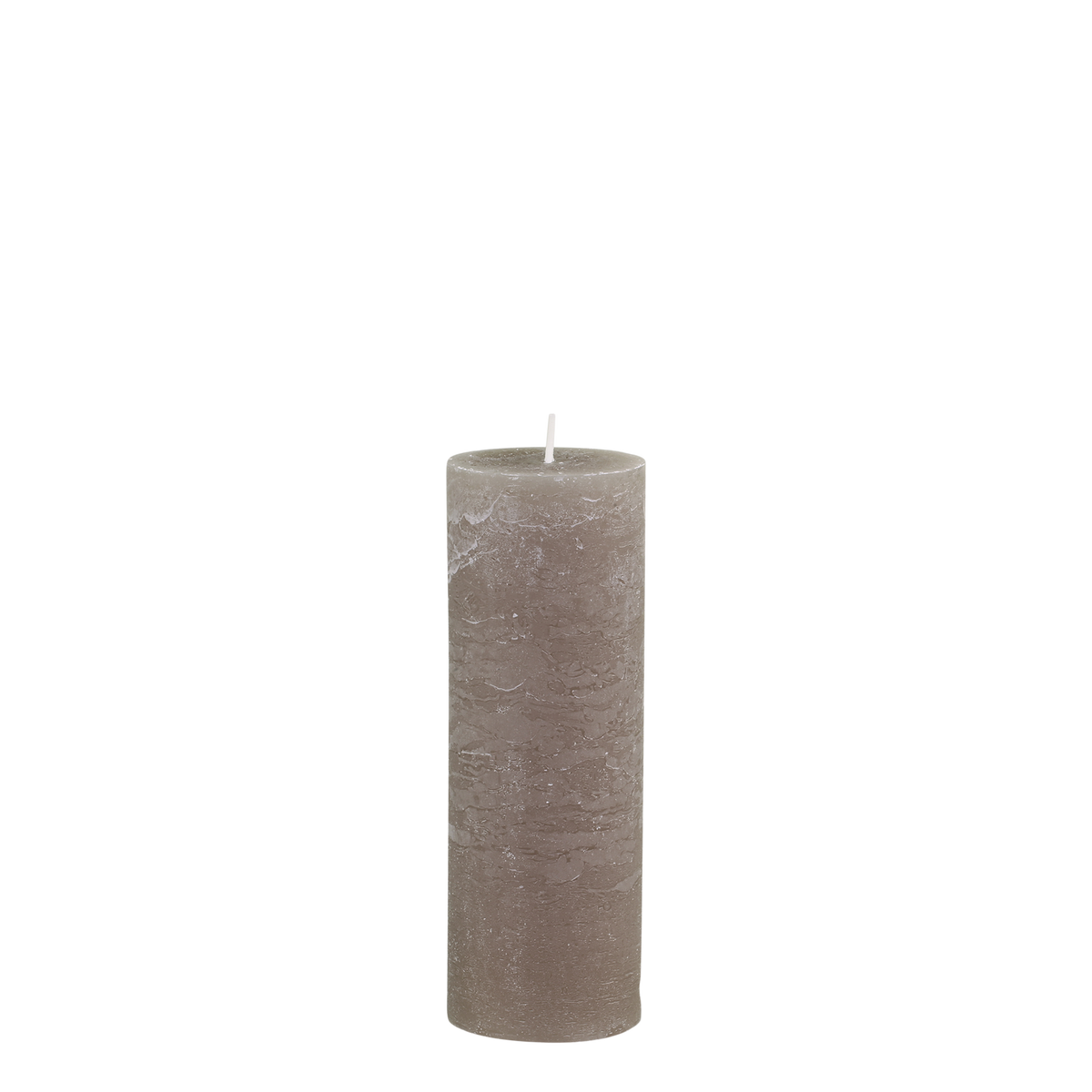 Stumpenkerze Macon in Leinen, 20 cm hoch