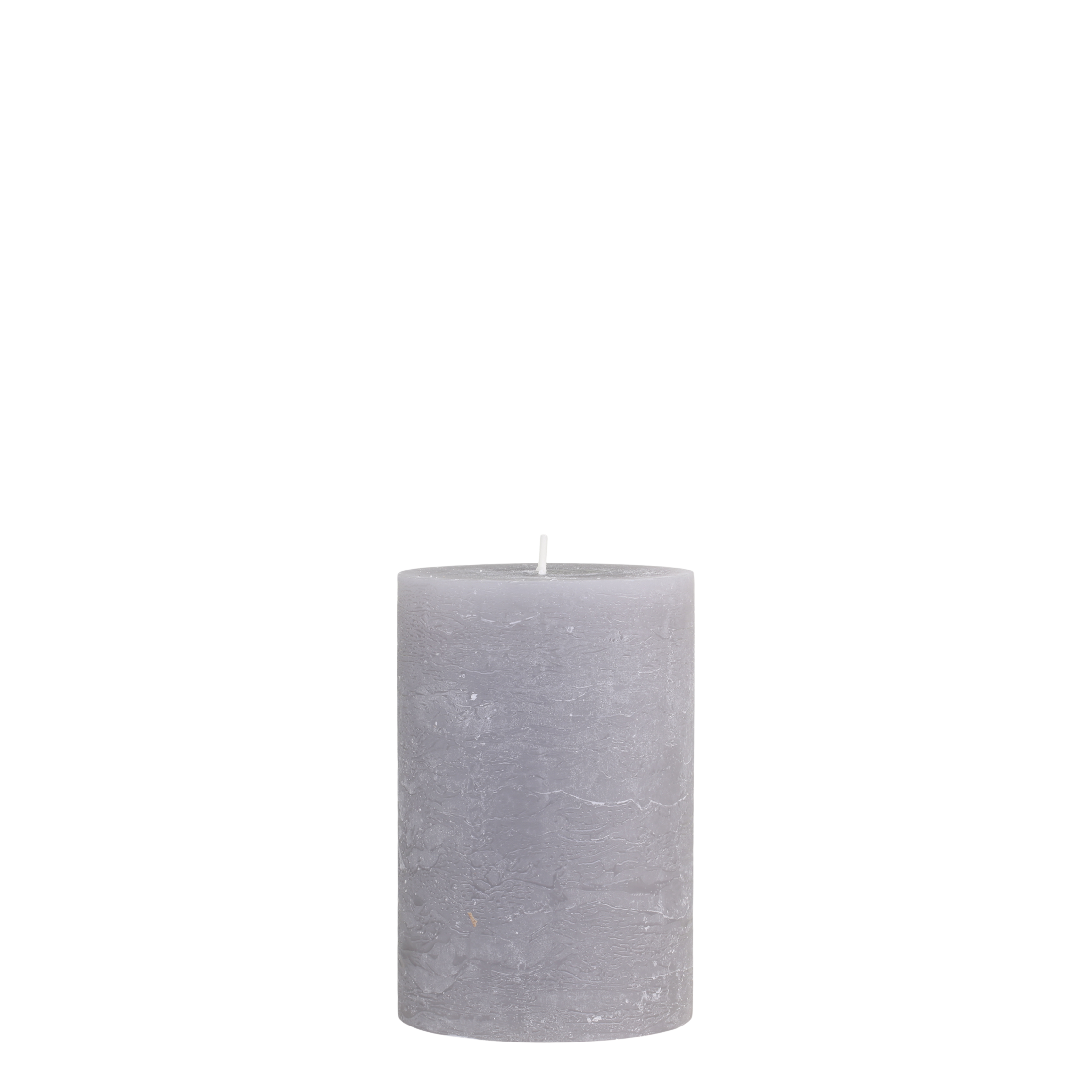 Stumpenkerze Macon in Französischem Grau, 10 cm Durchmesser