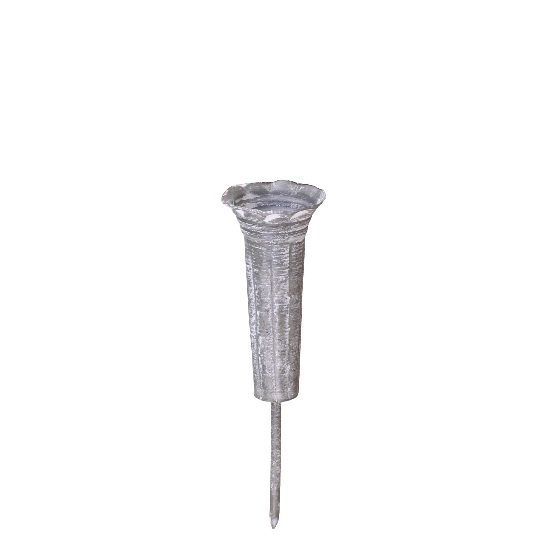 Kerzenhalter für Stabkerzen, Eisen, antique zink, 14,5 cm