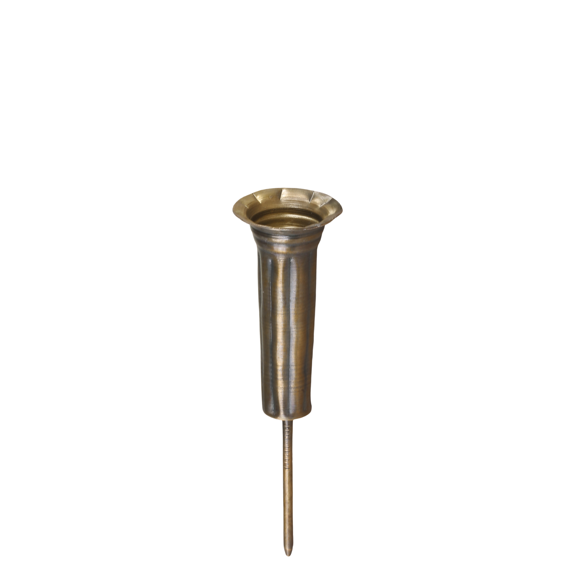 Kerzenhalter für Stabkerzen, Eisen, antique messing