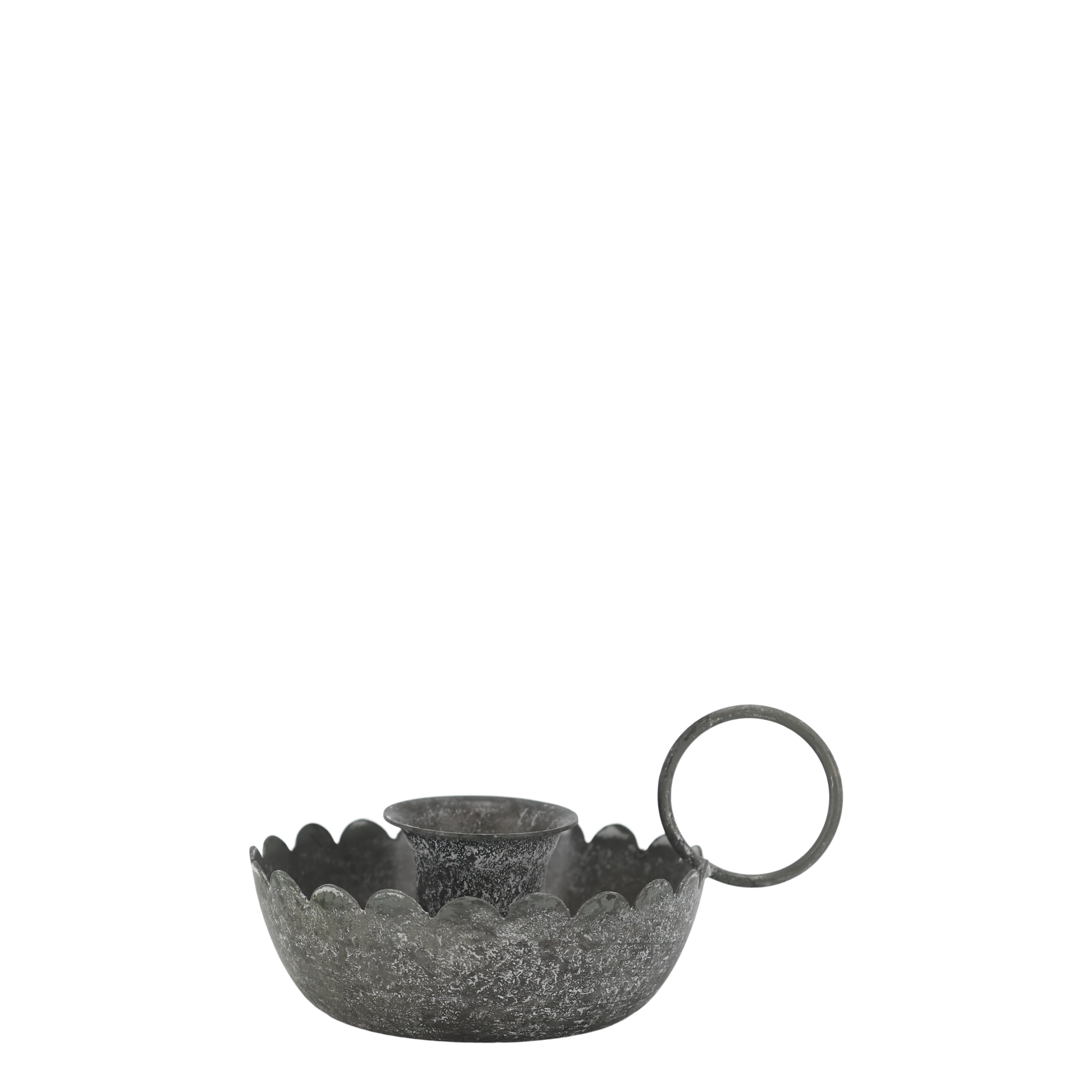 Kammerleuchter für Mini-Stabkerzen, antique zink, 8 cm
