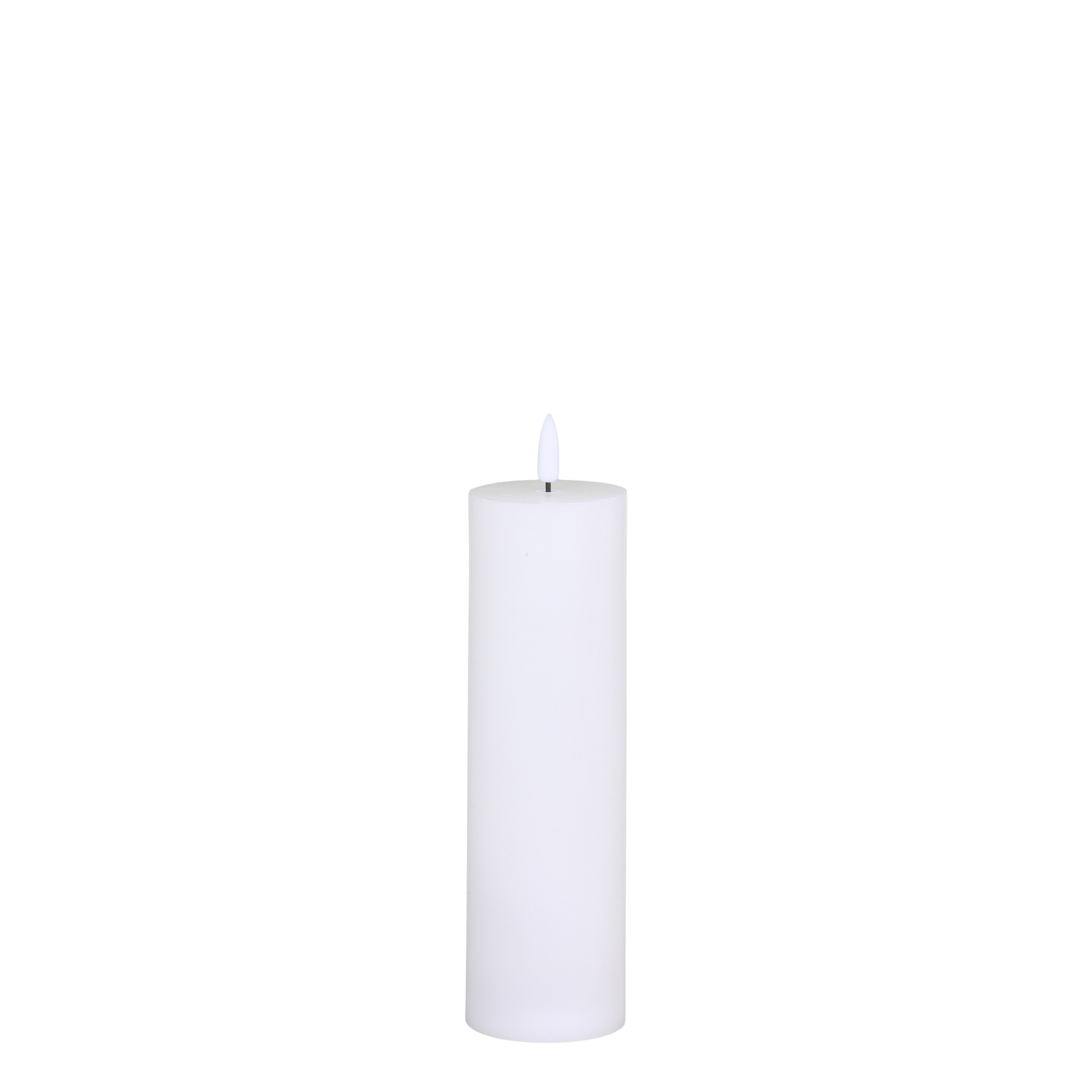 LED-Stabkerze aus Wachs, 20 cm hoch, weiß