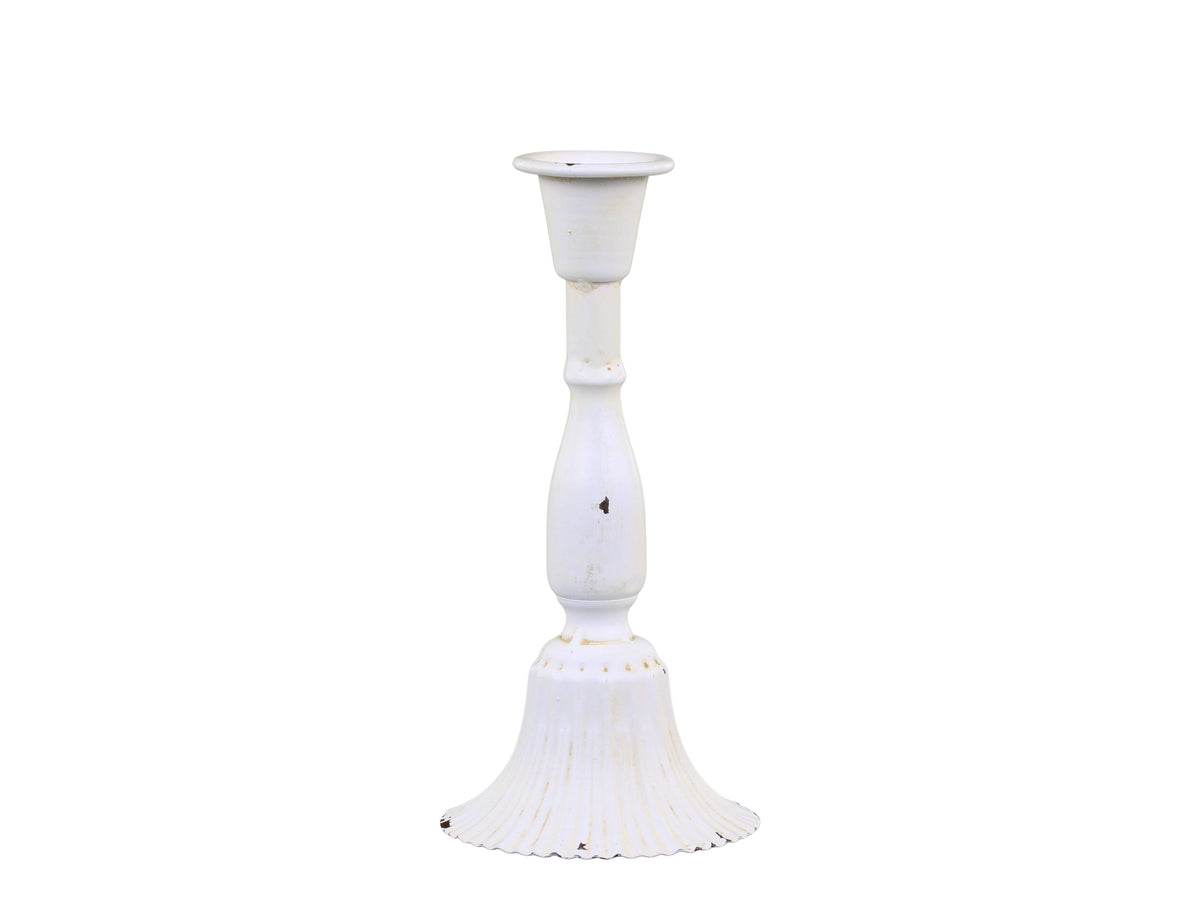 Kerzenhalter für Stabkerzen aus Eisen in Antique Creme