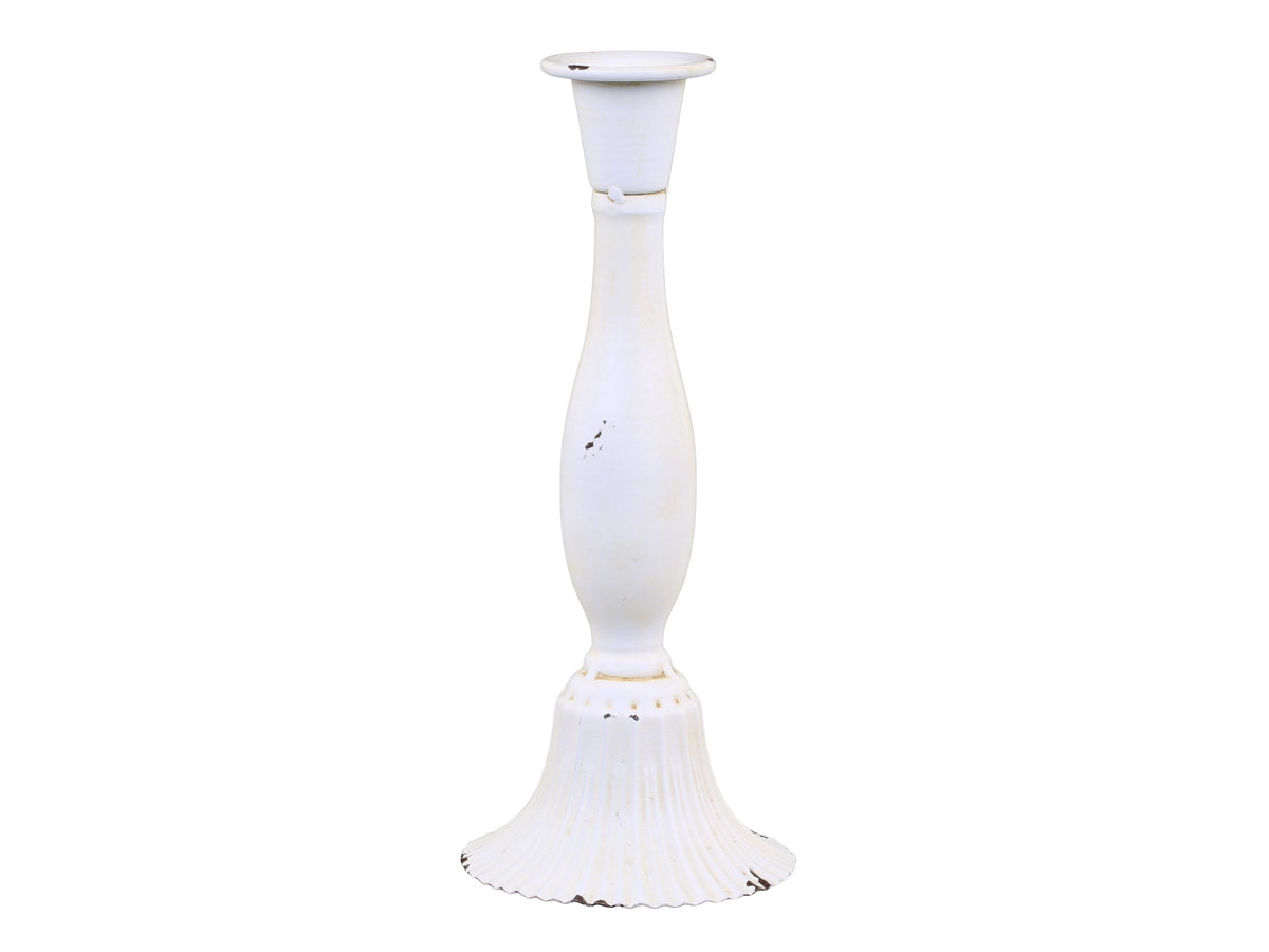 Kerzenständer aus Eisen in Antique Creme, 23,5 cm hoch