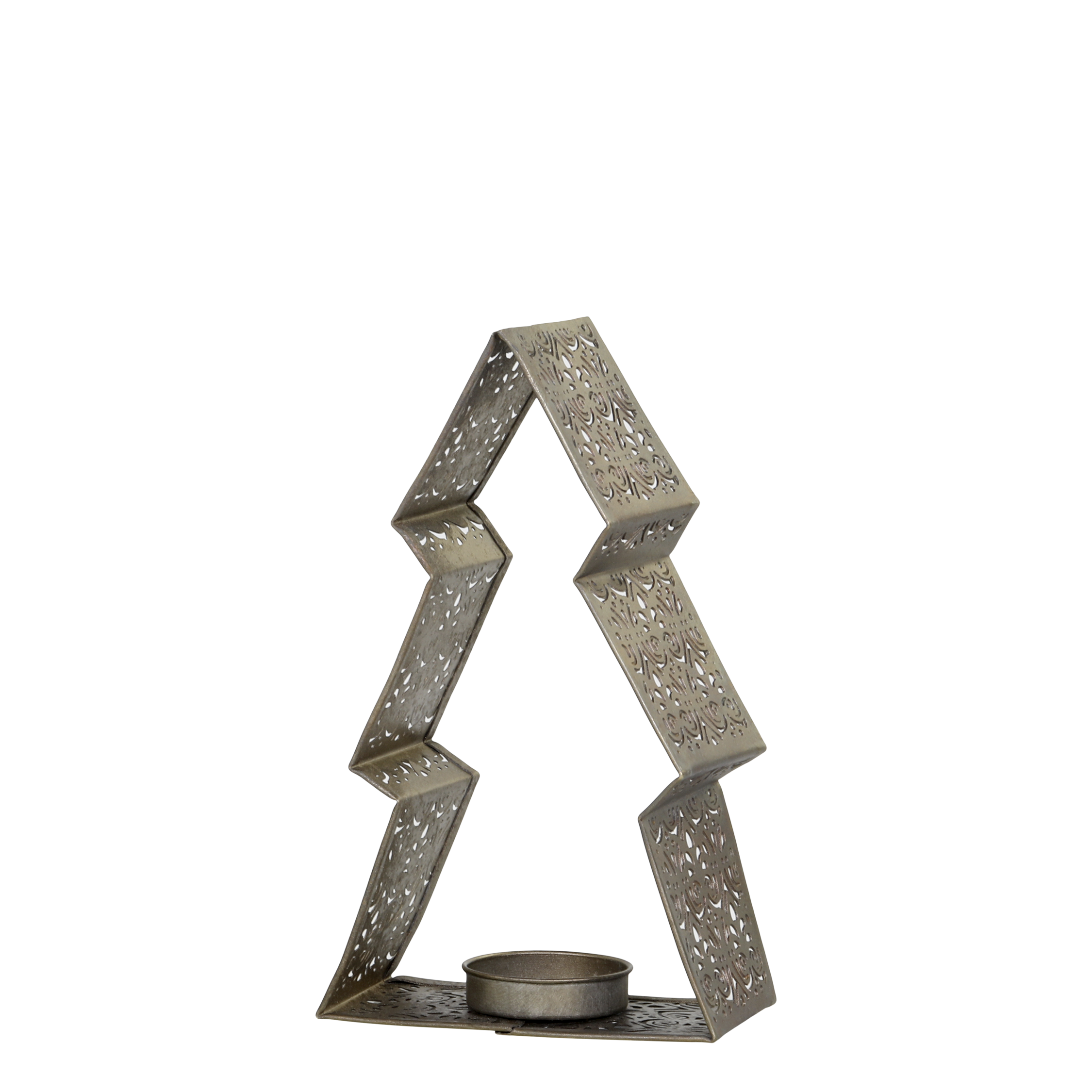 Teelichthalter mit Muster aus Eisen, antique messing