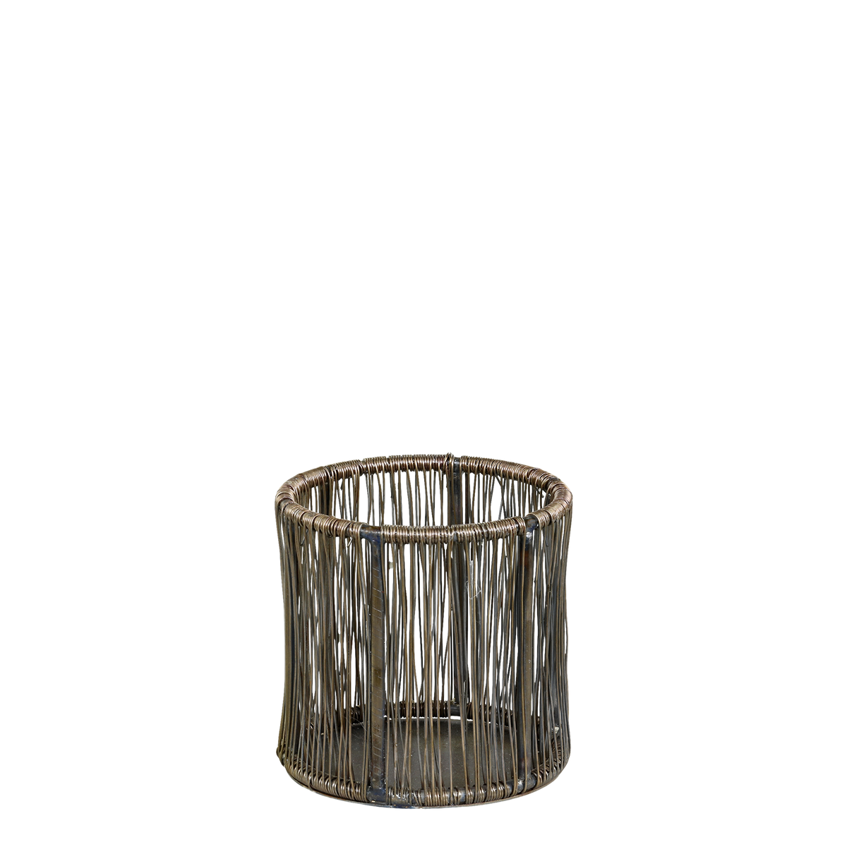 Teelichthalter aus Eisen, antik messing, 8,5 cm hoch
