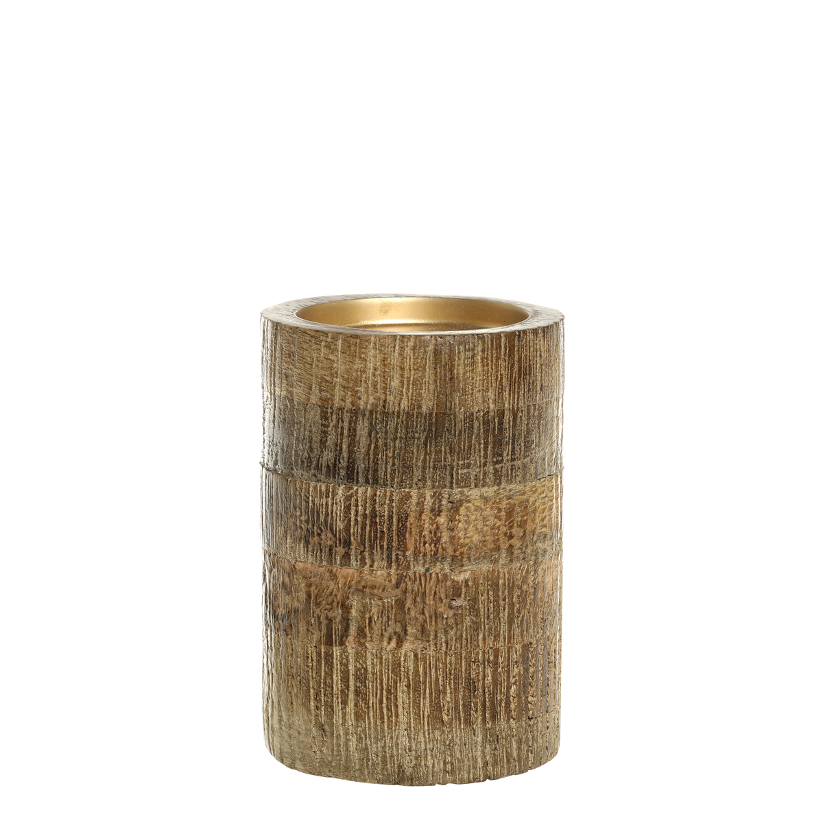 Kerzenständer für Stumpenkerzen aus Mangoholz, 15 cm hoch