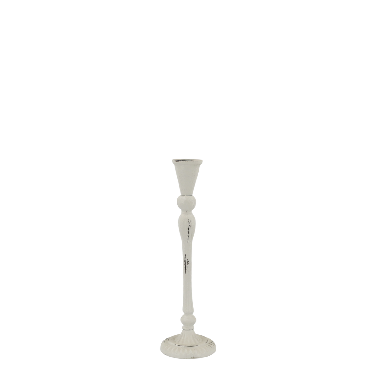 Kerzenständer aus Eisen, Antique Creme, 23 cm hoch