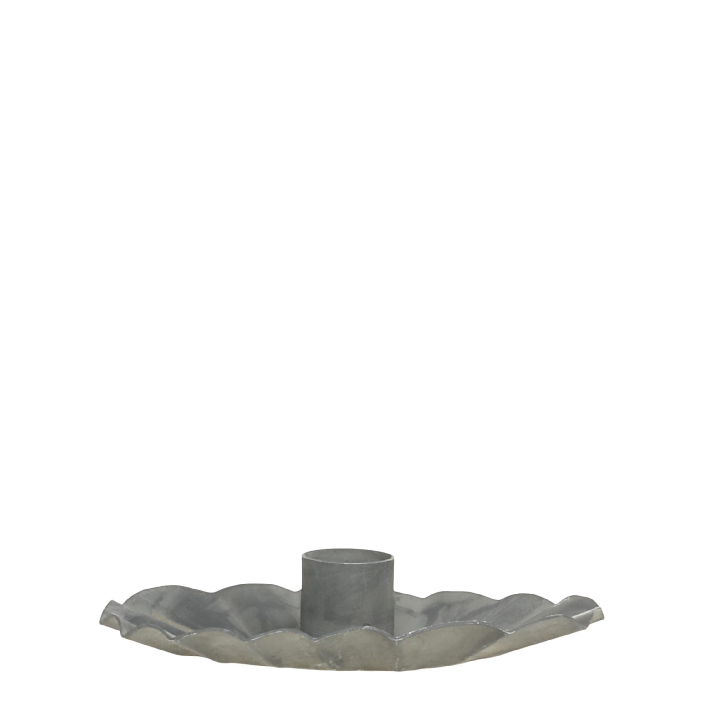 Kerzenständer für Stabkerzen oval, Antique Zink