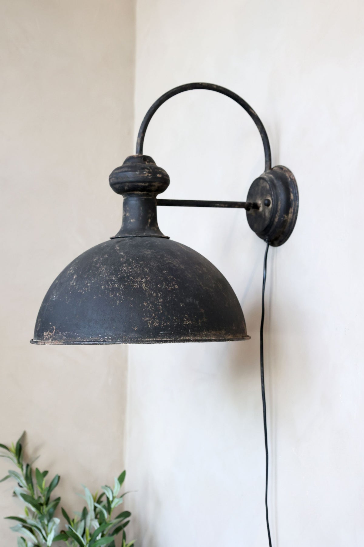Wandleuchte Factory antik schwarz, Lampe für Wand