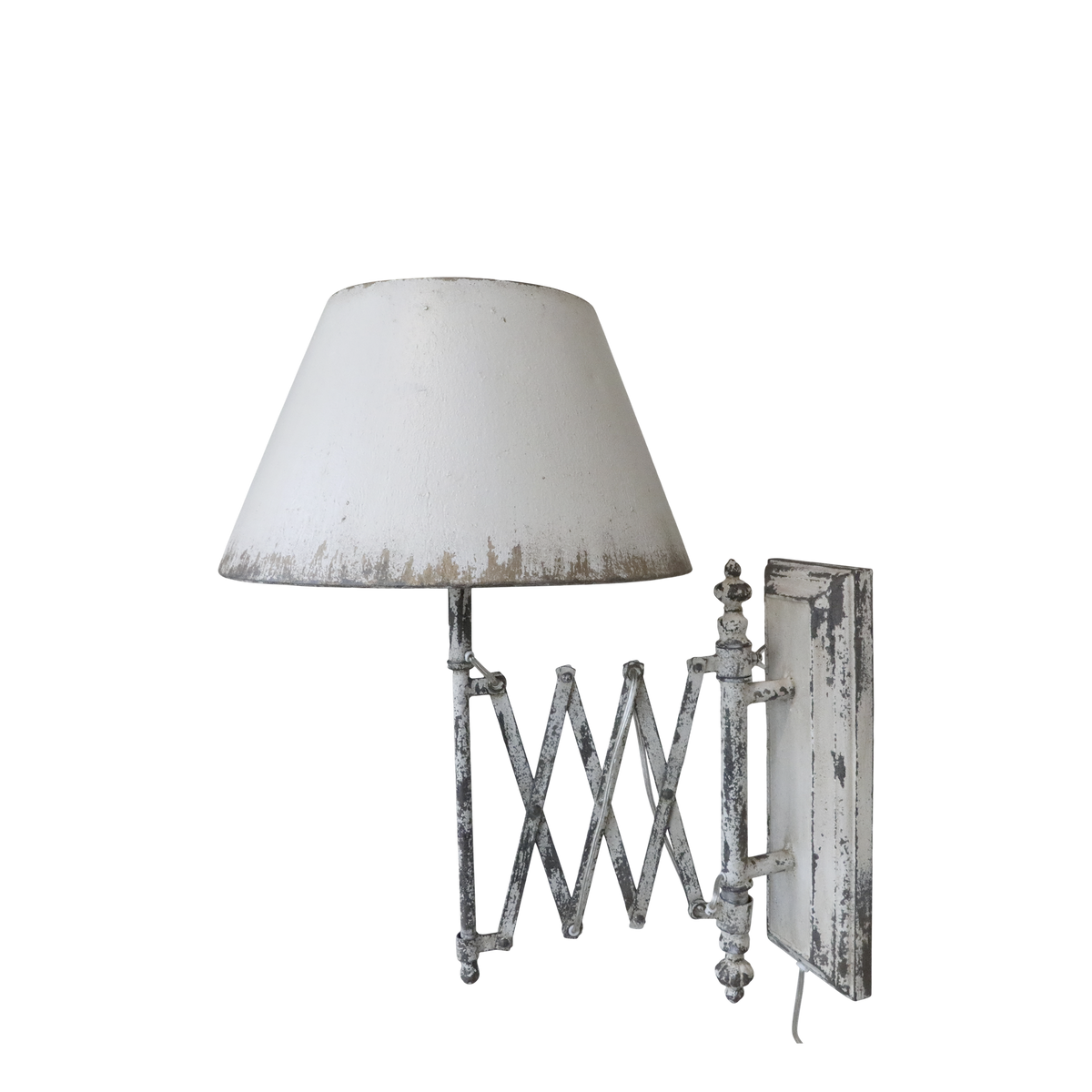 Lampe für Wand aus Eisen in Antique Creme, 56 cm hoch