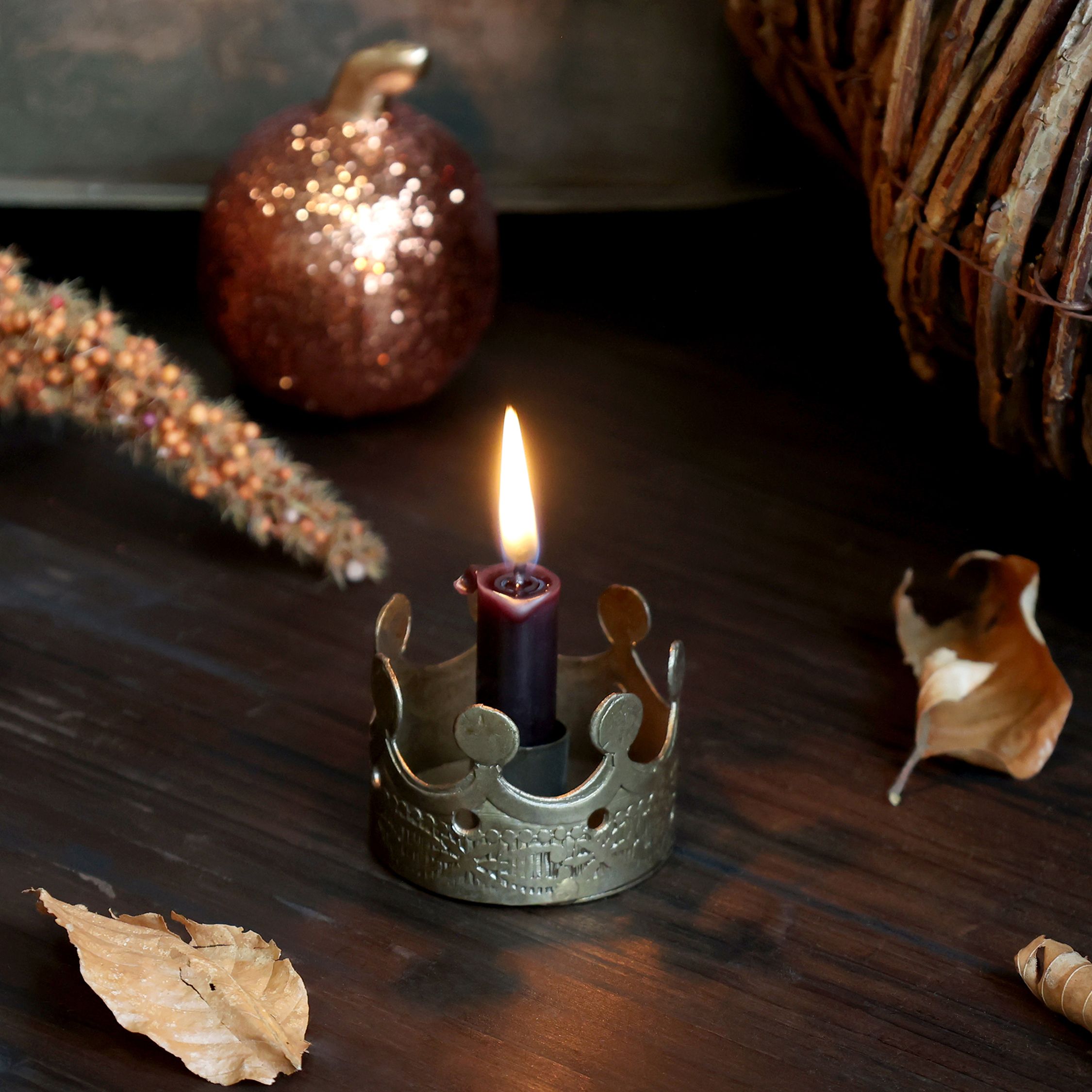Kerzenständer für Stabkerzen in Antique Messing