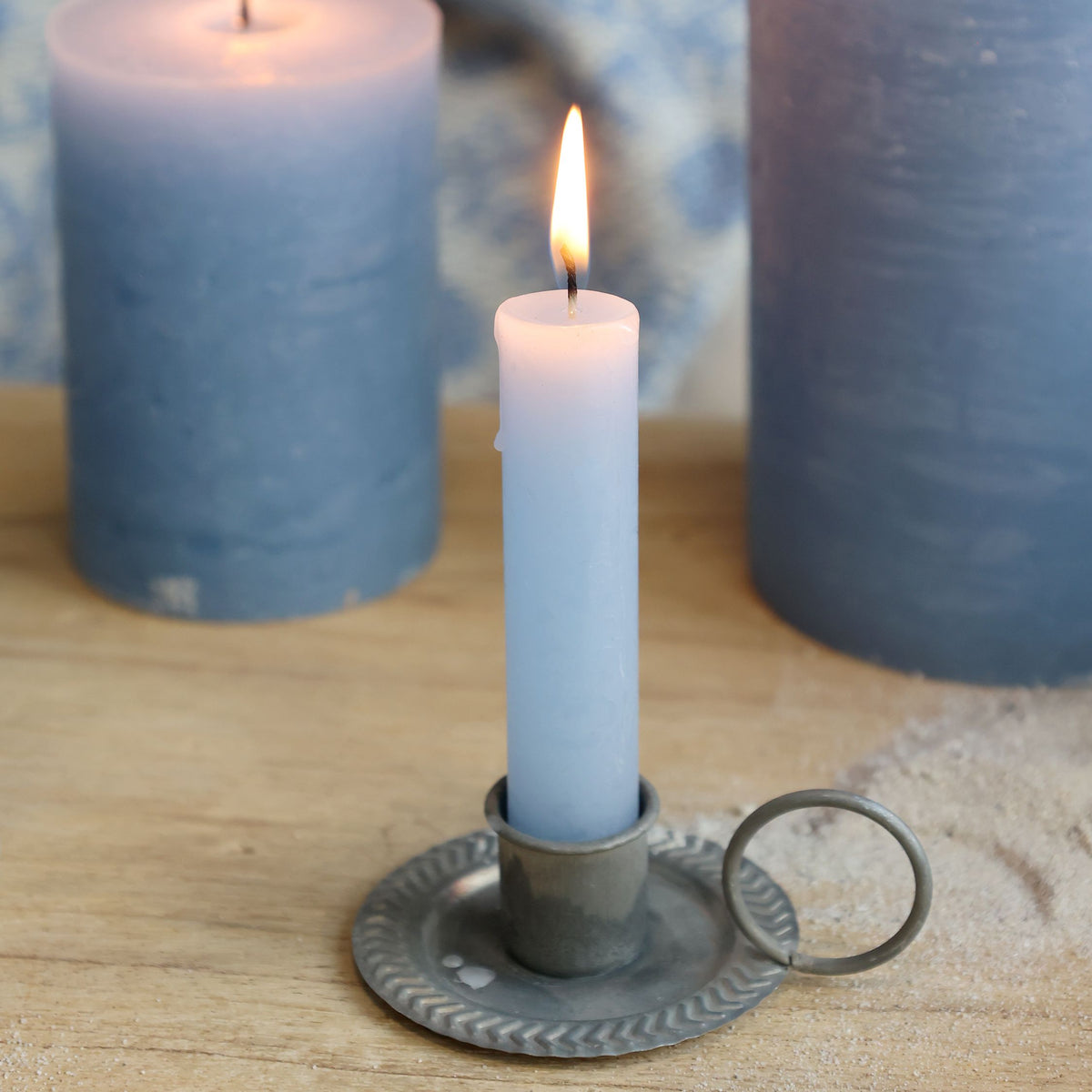 Mini Stabkerze Macon in Sky Blue, 11 cm