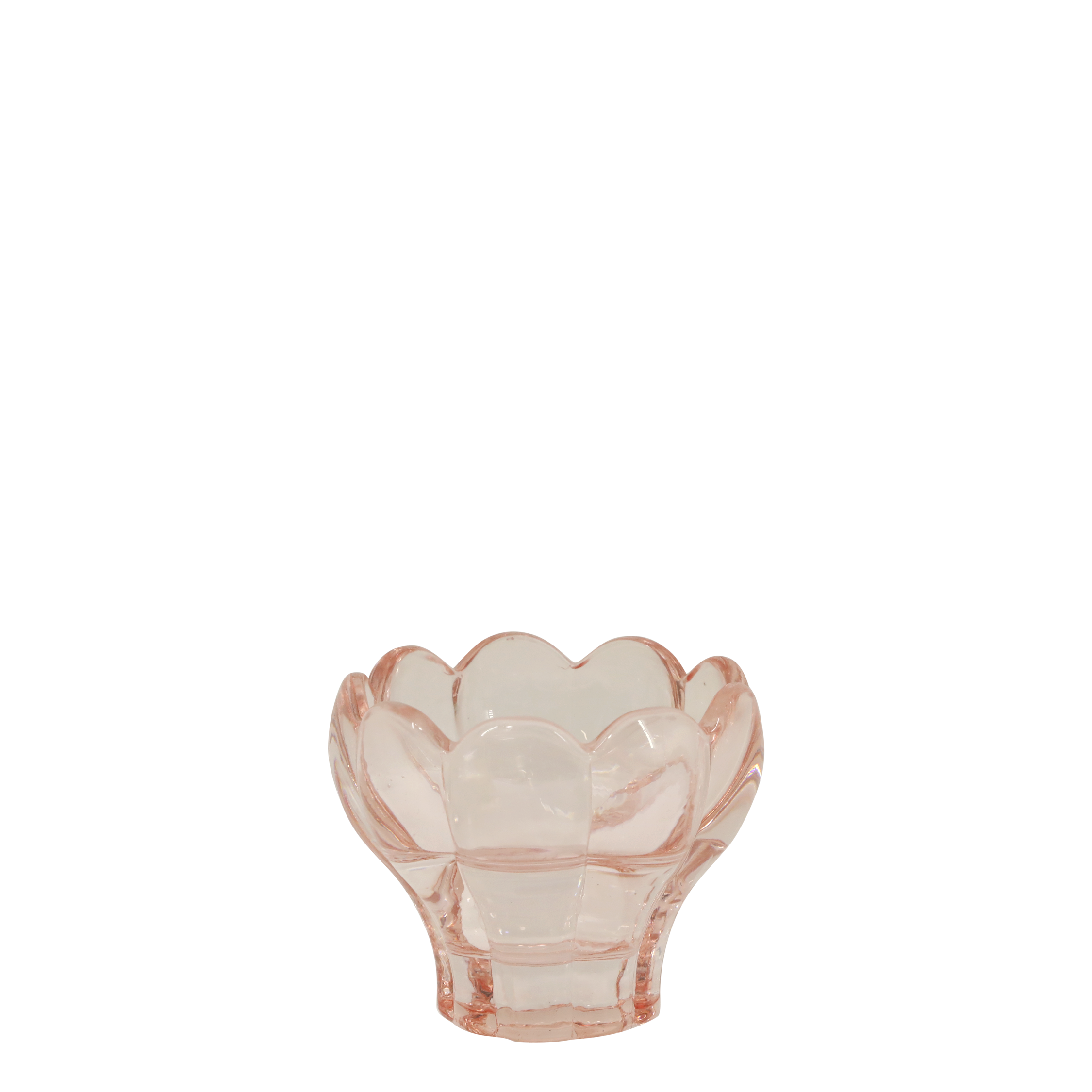 Teelichthalter Glas Blume rosa 6 cm Durchmesser