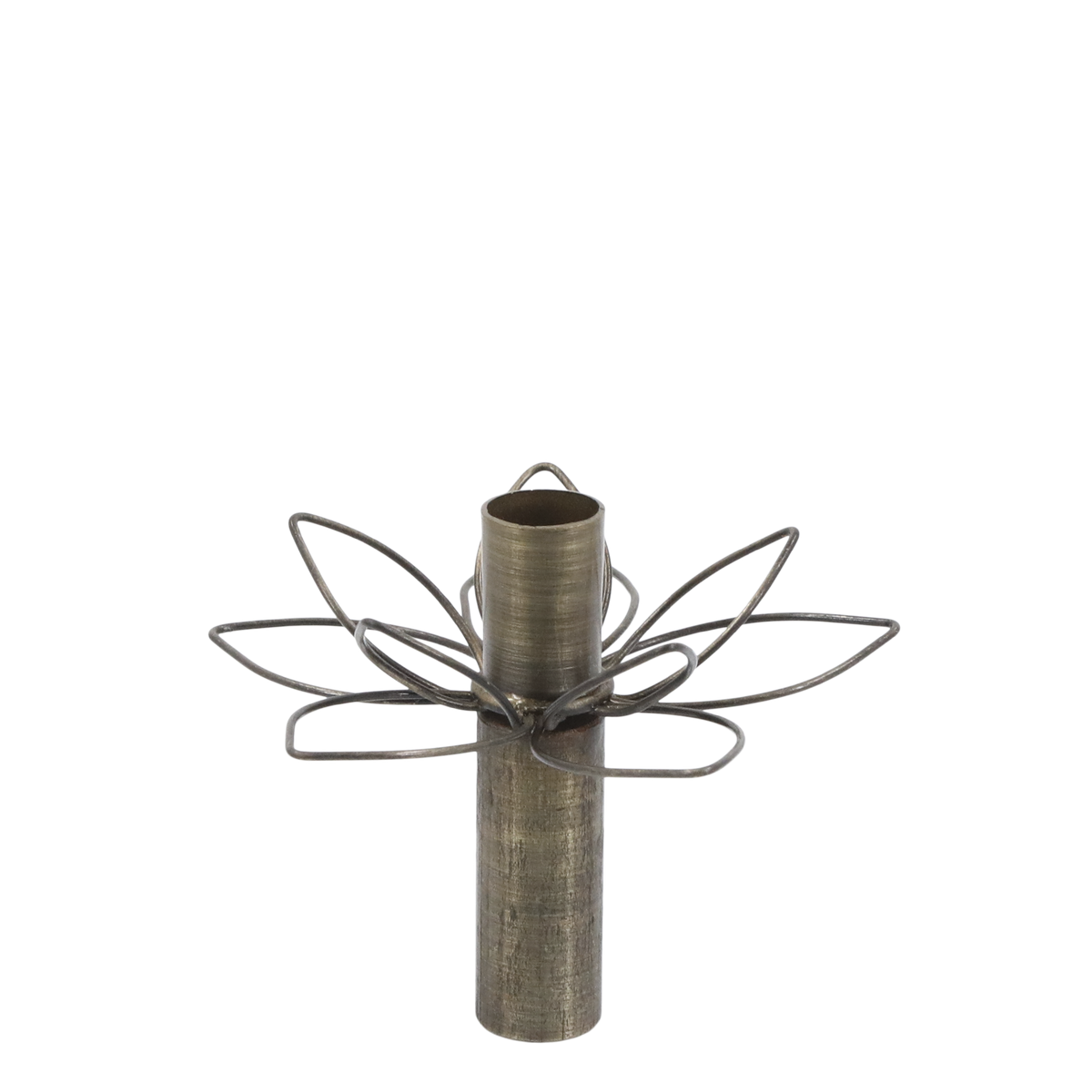 Kerzenhalter mit Blumen, Messing, 9 cm Durchmesser