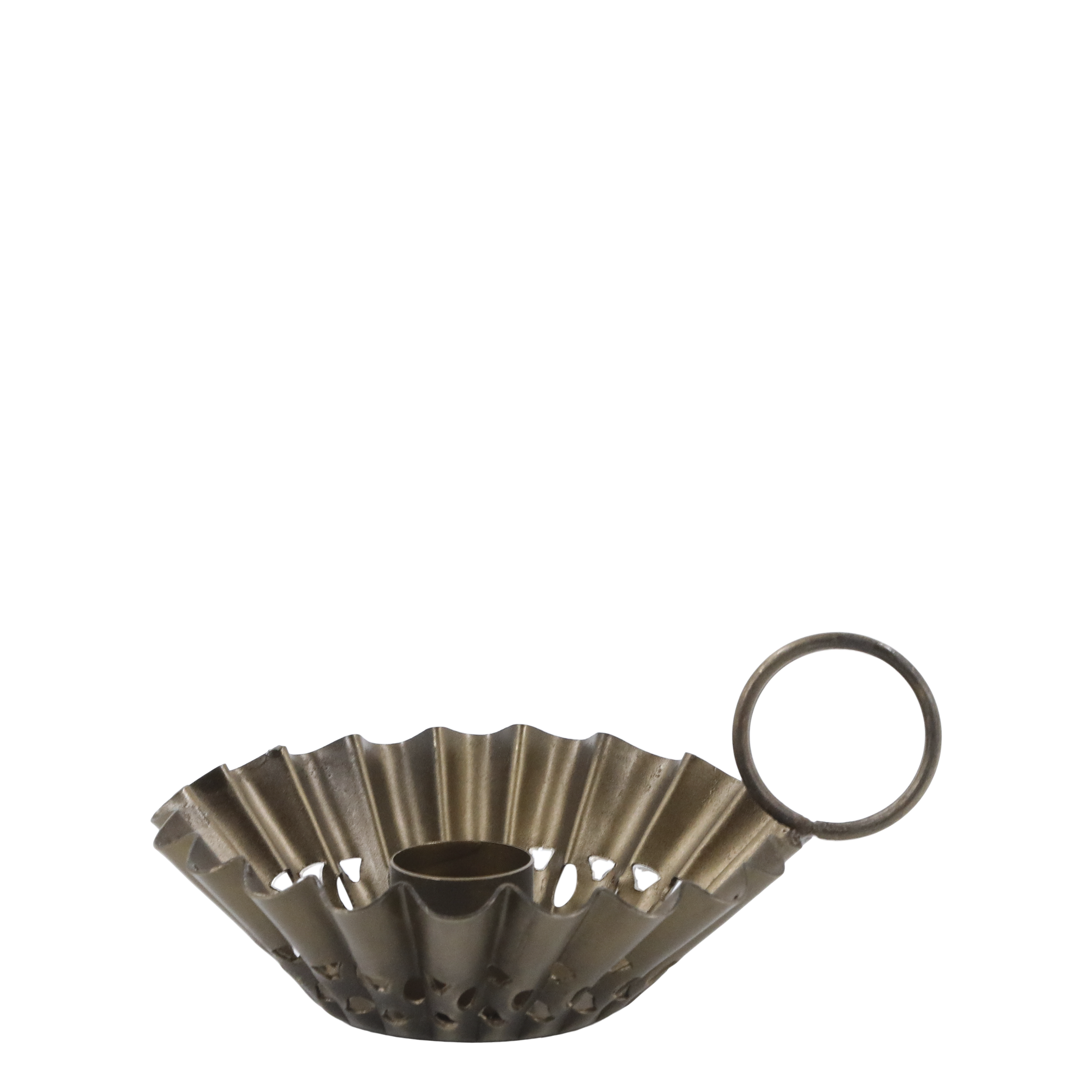 Kammerleuchter mit Lochmuster, messing, 10 cm Durchmesser