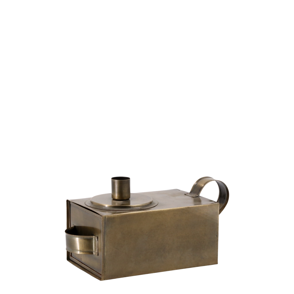 Box mit Schublade und Kerzenhalter, antique messing