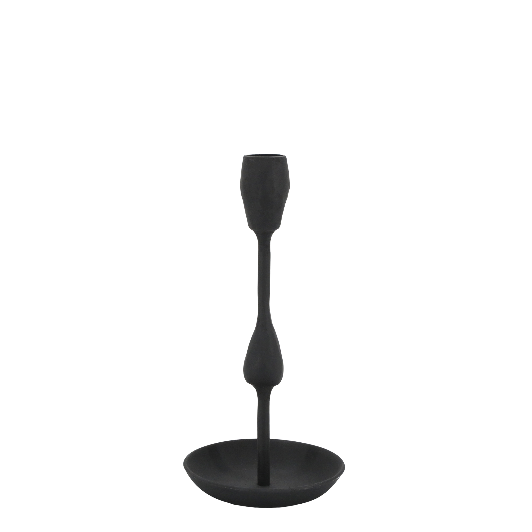 Kerzenständer aus Eisen, antik schwarz, 21 cm hoch